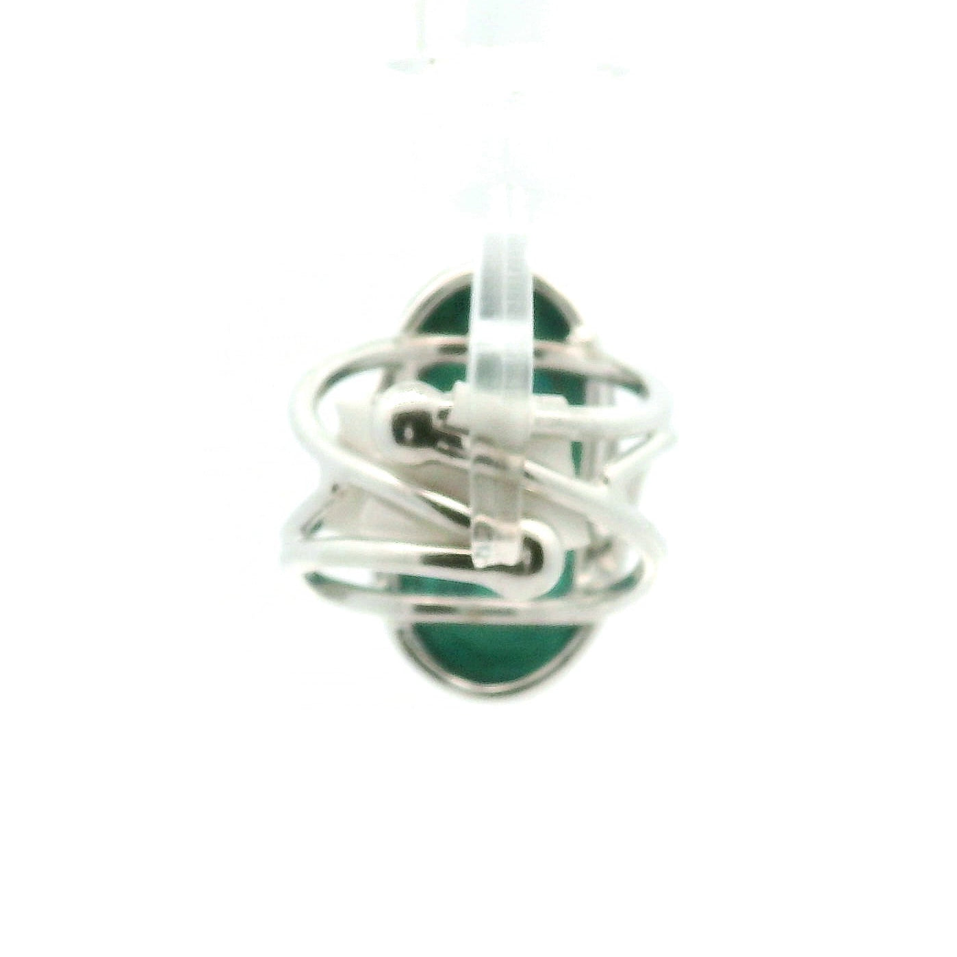 Chrysocolla with Light Green Tourmaline Cuff Ring .925 Silver for Empowerment, Peace and Universal Wisdom, Enhancing Intuition