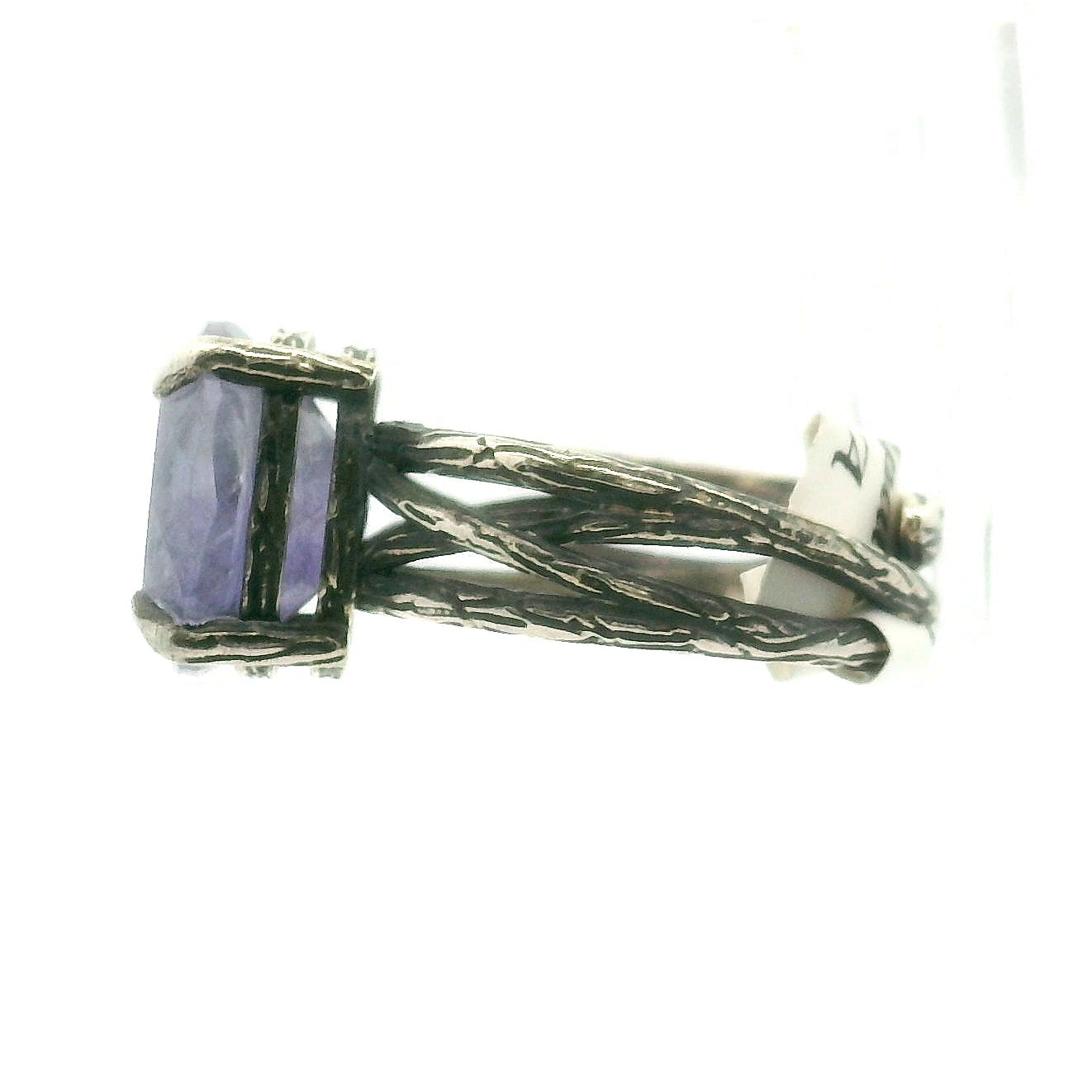 Purple Apatite Bad Witch Cuff Ring .925 Silver for Connection with Angels, Ancestors and Spirit Guides
