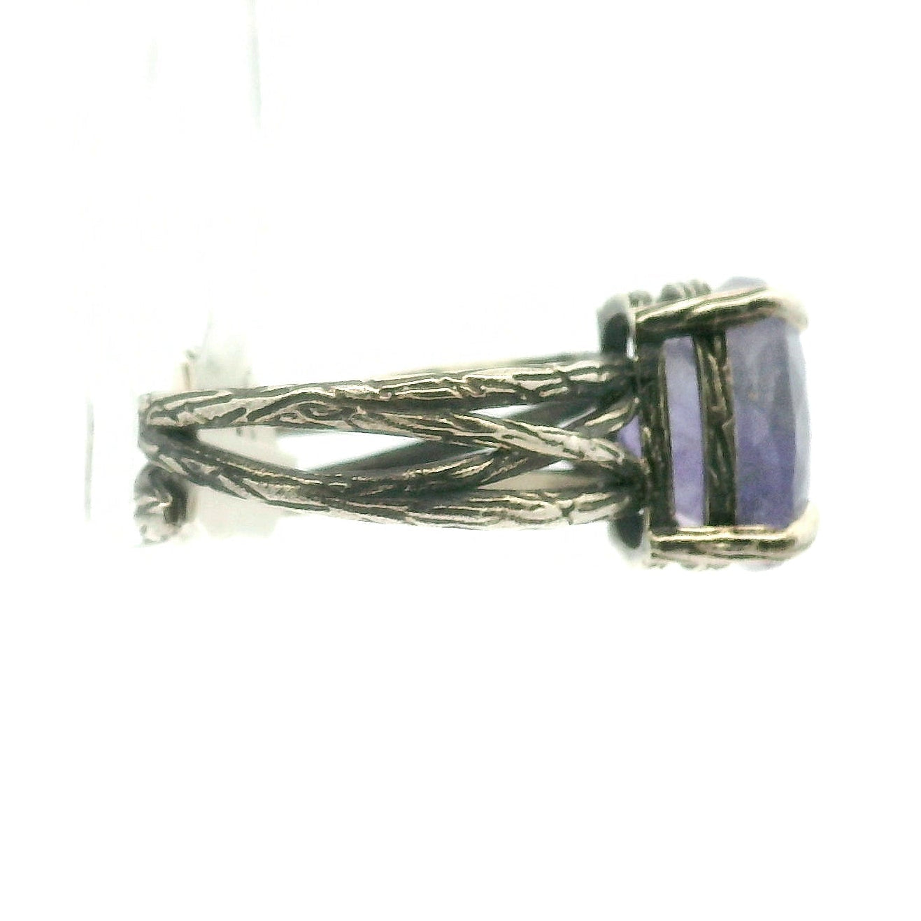 Purple Apatite Bad Witch Cuff Ring .925 Silver for Connection with Angels, Ancestors and Spirit Guides