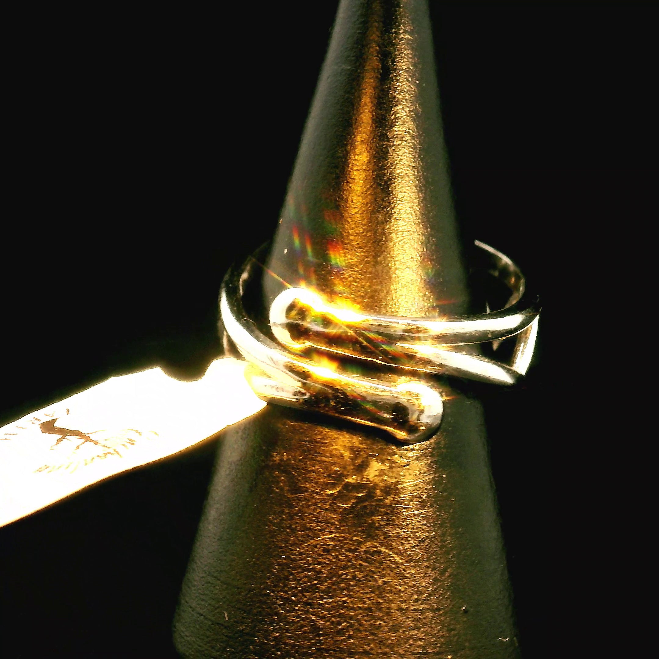 Alexandrite Double Heart Cuff Ring .925 Silver for Spiritual Awakenings