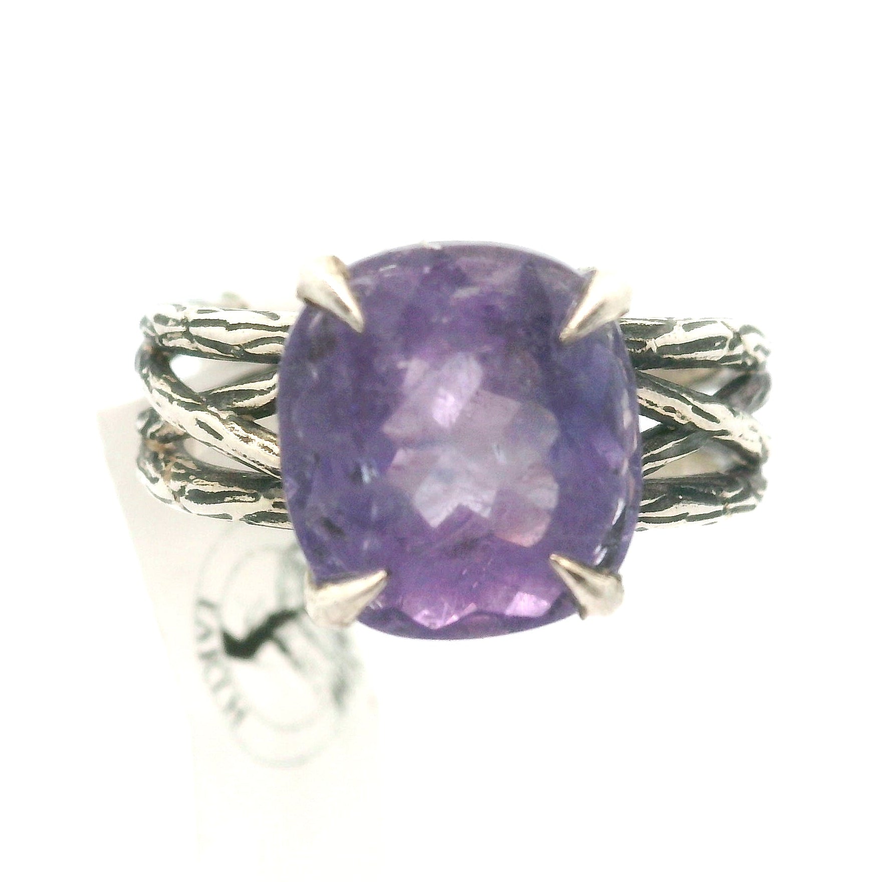 Purple Apatite Bad Witch Cuff Ring .925 Silver for Connection with Angels, Ancestors and Spirit Guides