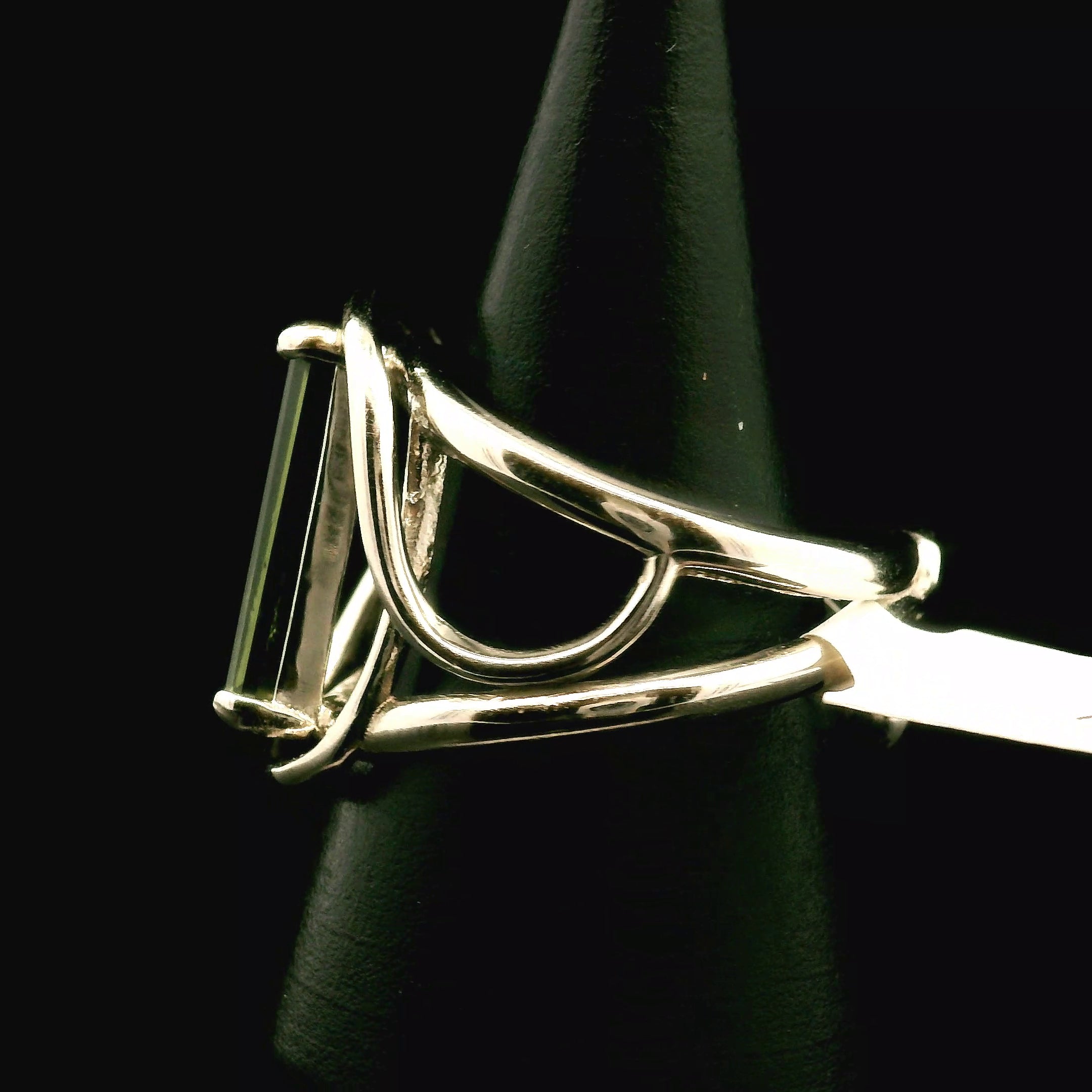 Moldavite Cuff Ring .925 Silver for Creating your Dream Life