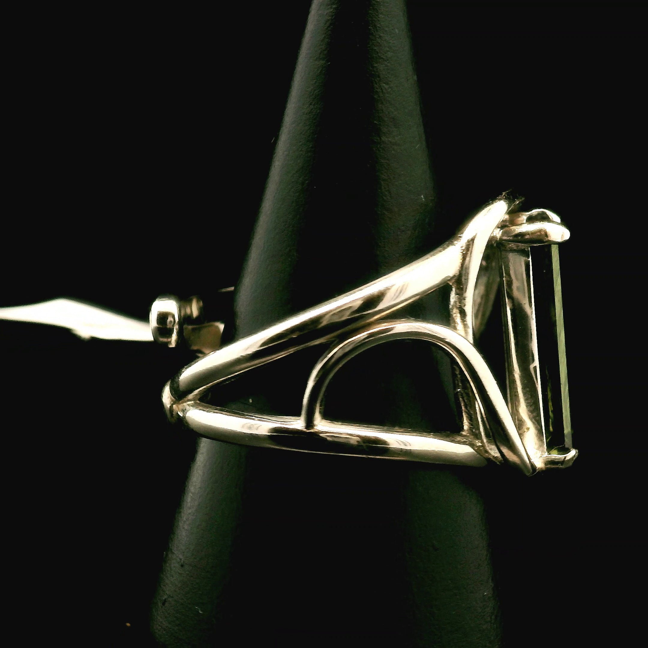 Moldavite Cuff Ring .925 Silver for Creating your Dream Life