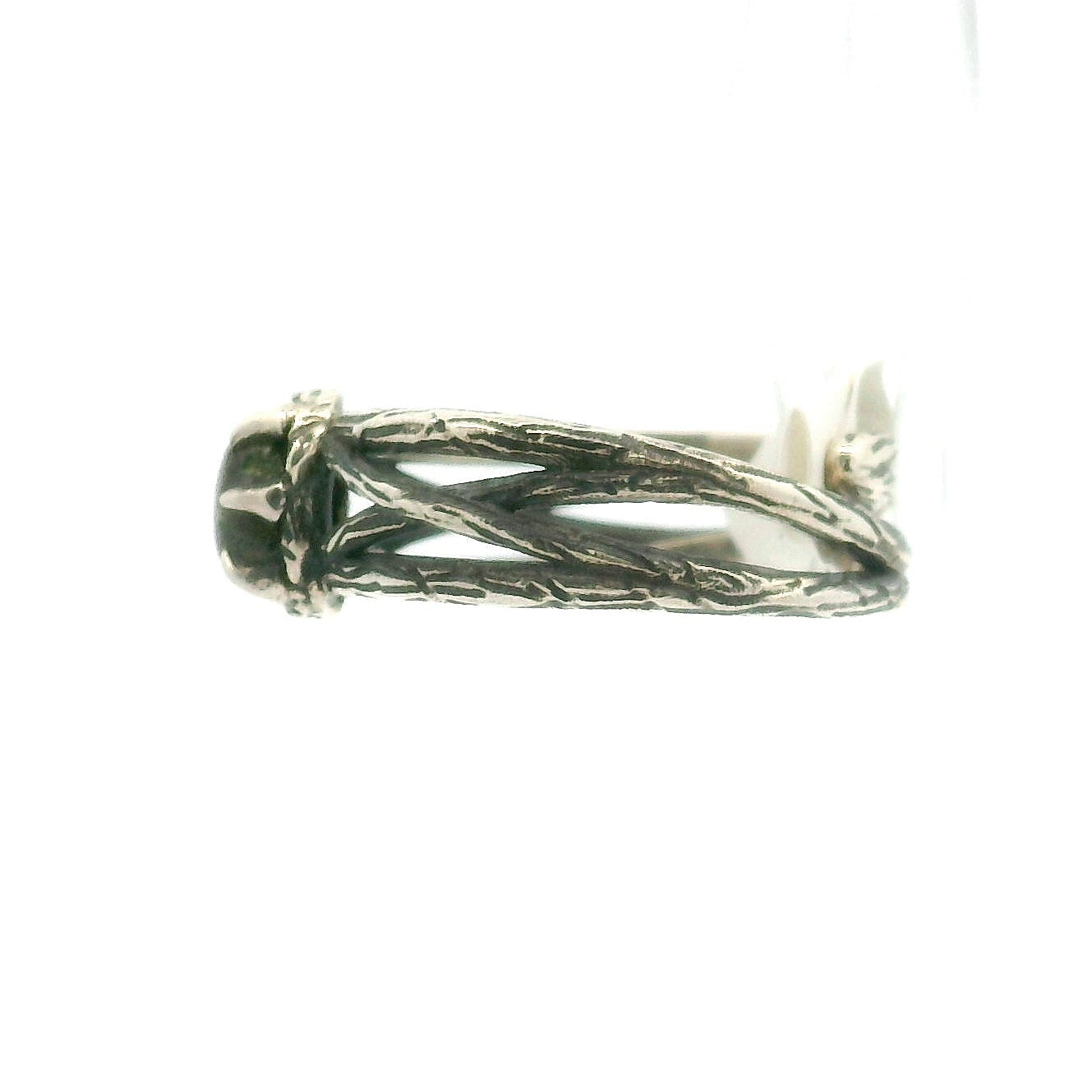 Black Sunstone Bad Witch Cuff Ring .925 Silver for Cleansing & Balancing Chakras
