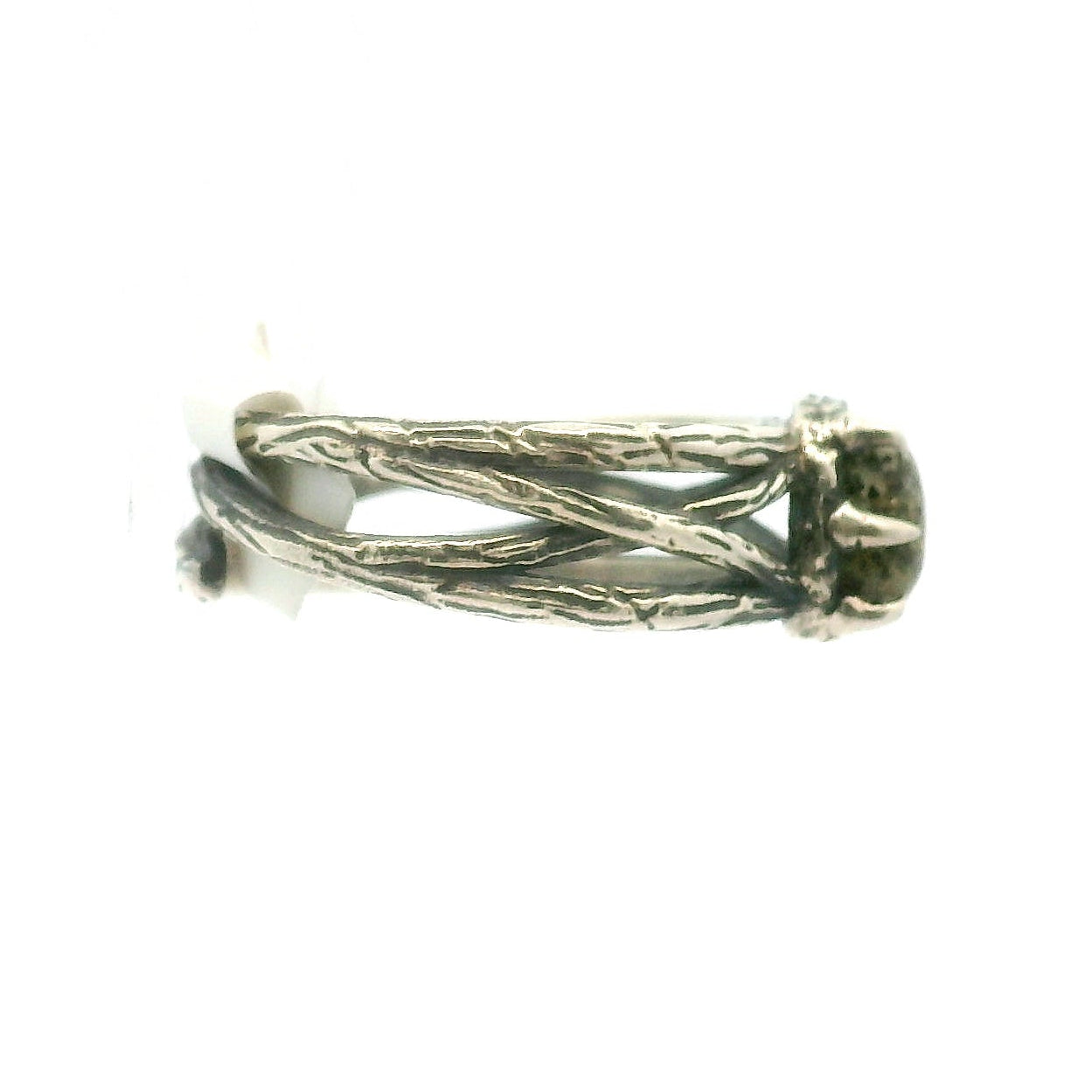 Black Sunstone Bad Witch Cuff Ring .925 Silver for Cleansing & Balancing Chakras