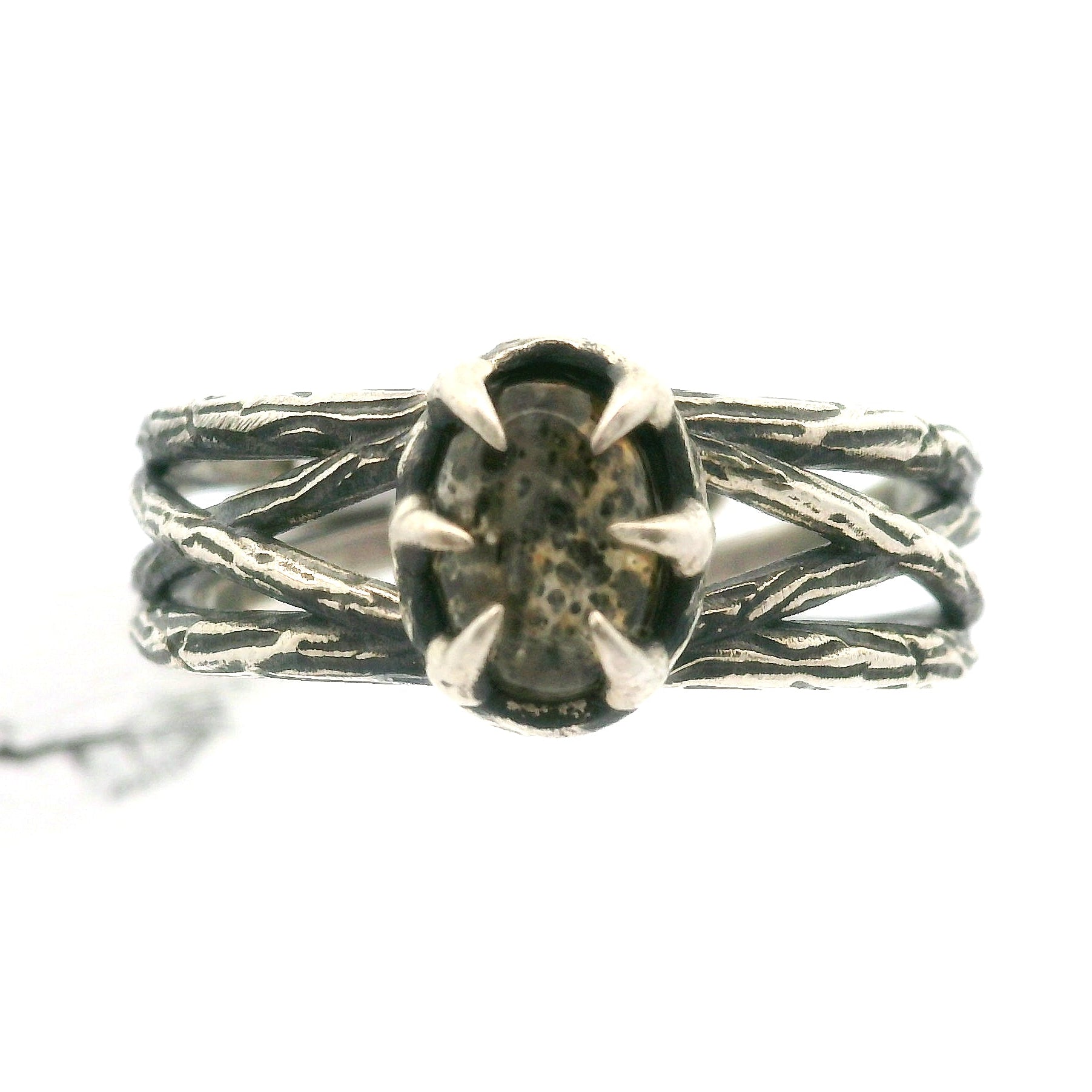 Black Sunstone Bad Witch Cuff Ring .925 Silver for Cleansing & Balancing Chakras