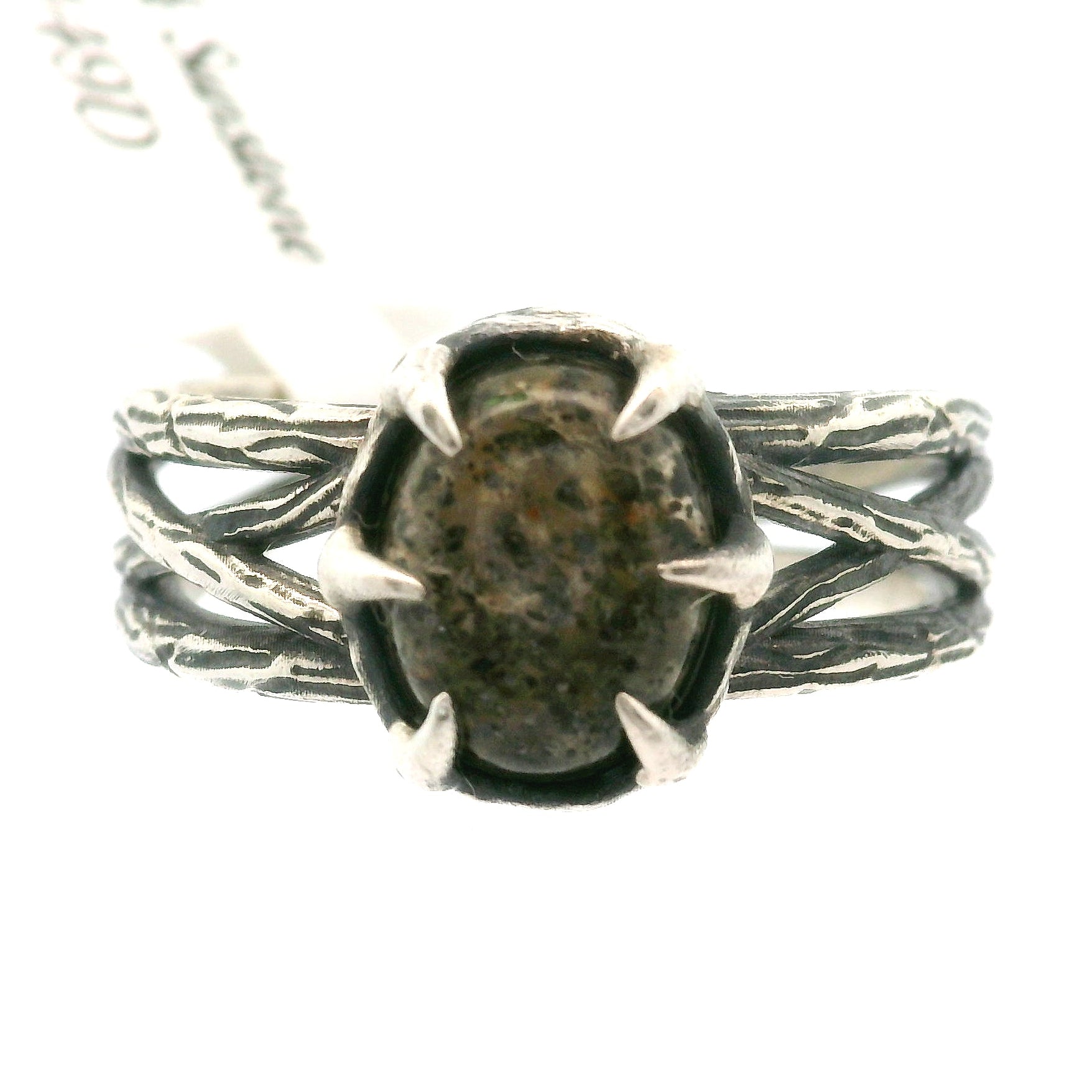 Black Sunstone Bad Witch Cuff Ring .925 Silver for Cleansing & Balancing Chakras