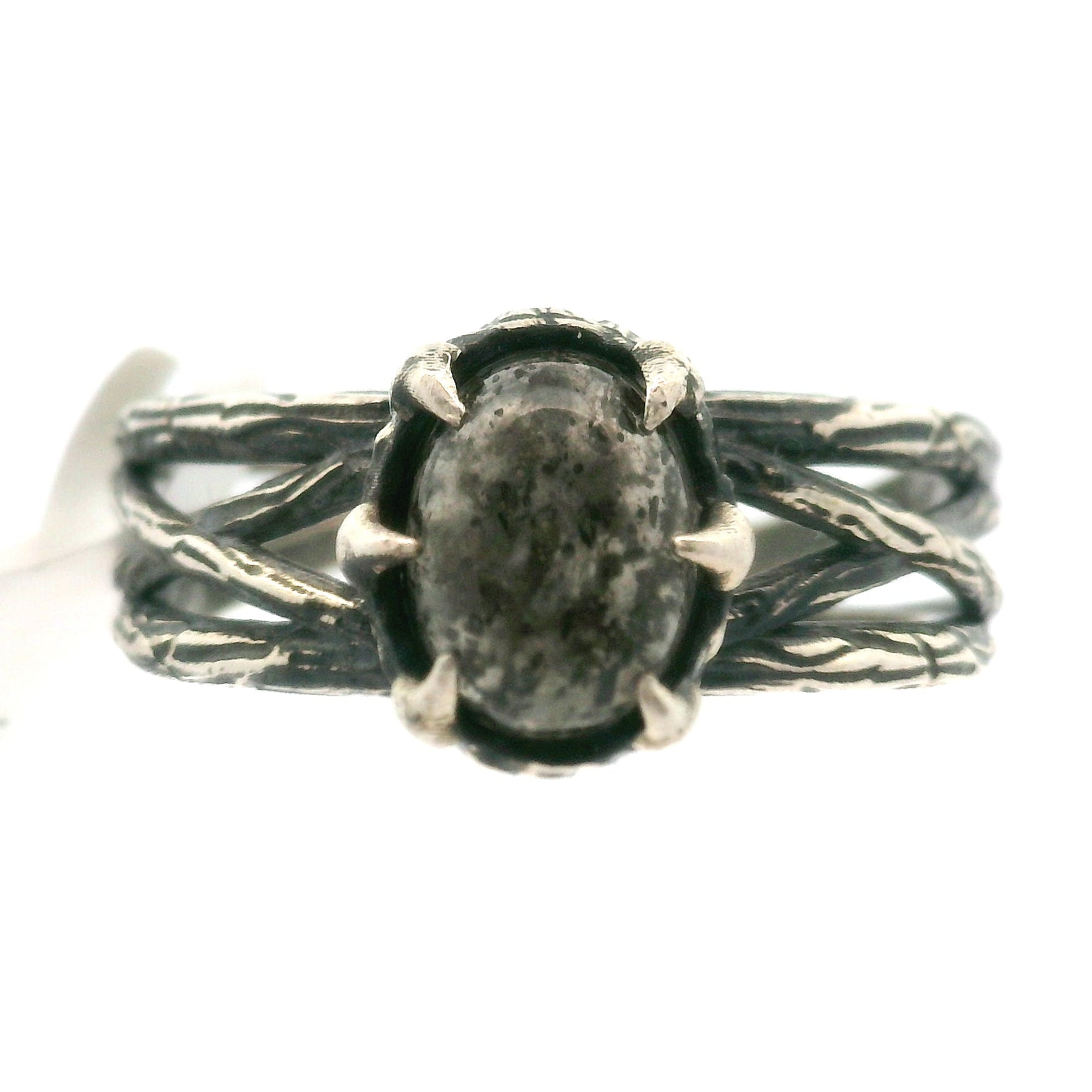Black Sunstone Bad Witch Cuff Ring .925 Silver for Cleansing & Balancing Chakras