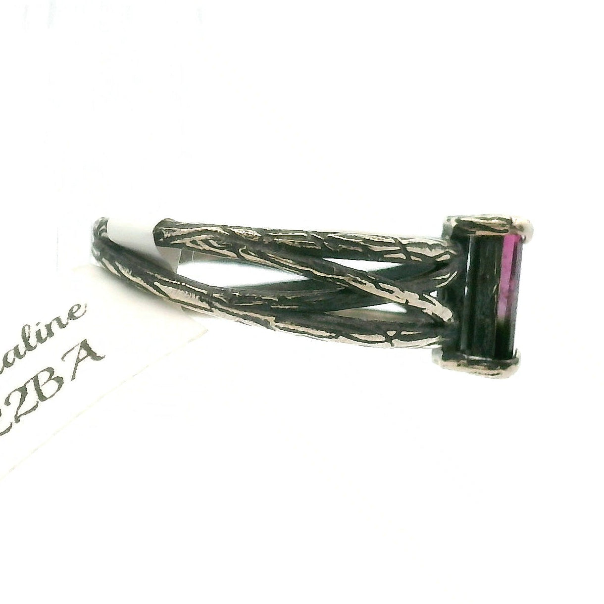 Watermelon Tourmaline Bad Witch Cuff Rings .925 Silver for Meditation, Relationships and Healing