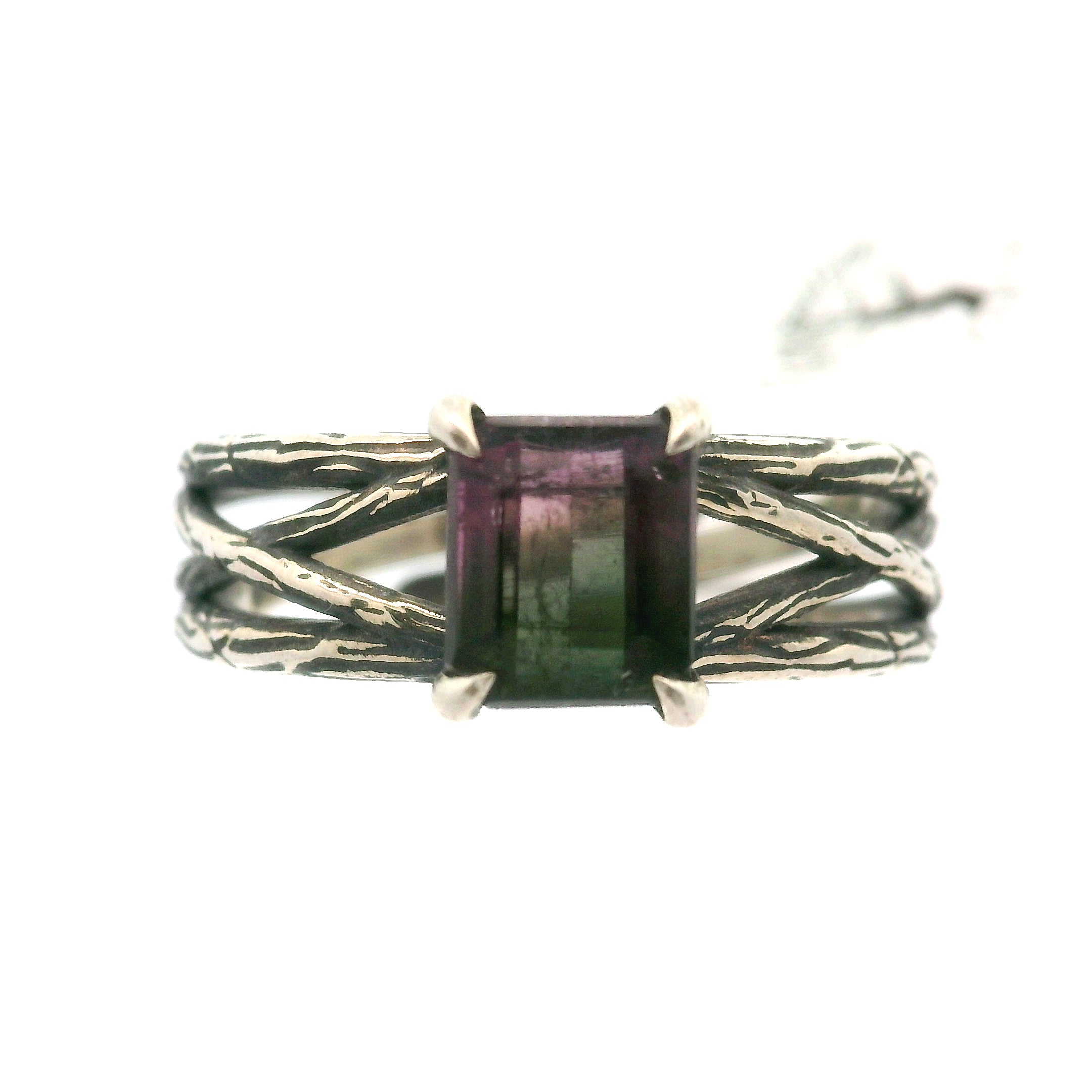Watermelon Tourmaline Bad Witch Cuff Rings .925 Silver for Meditation, Relationships and Healing