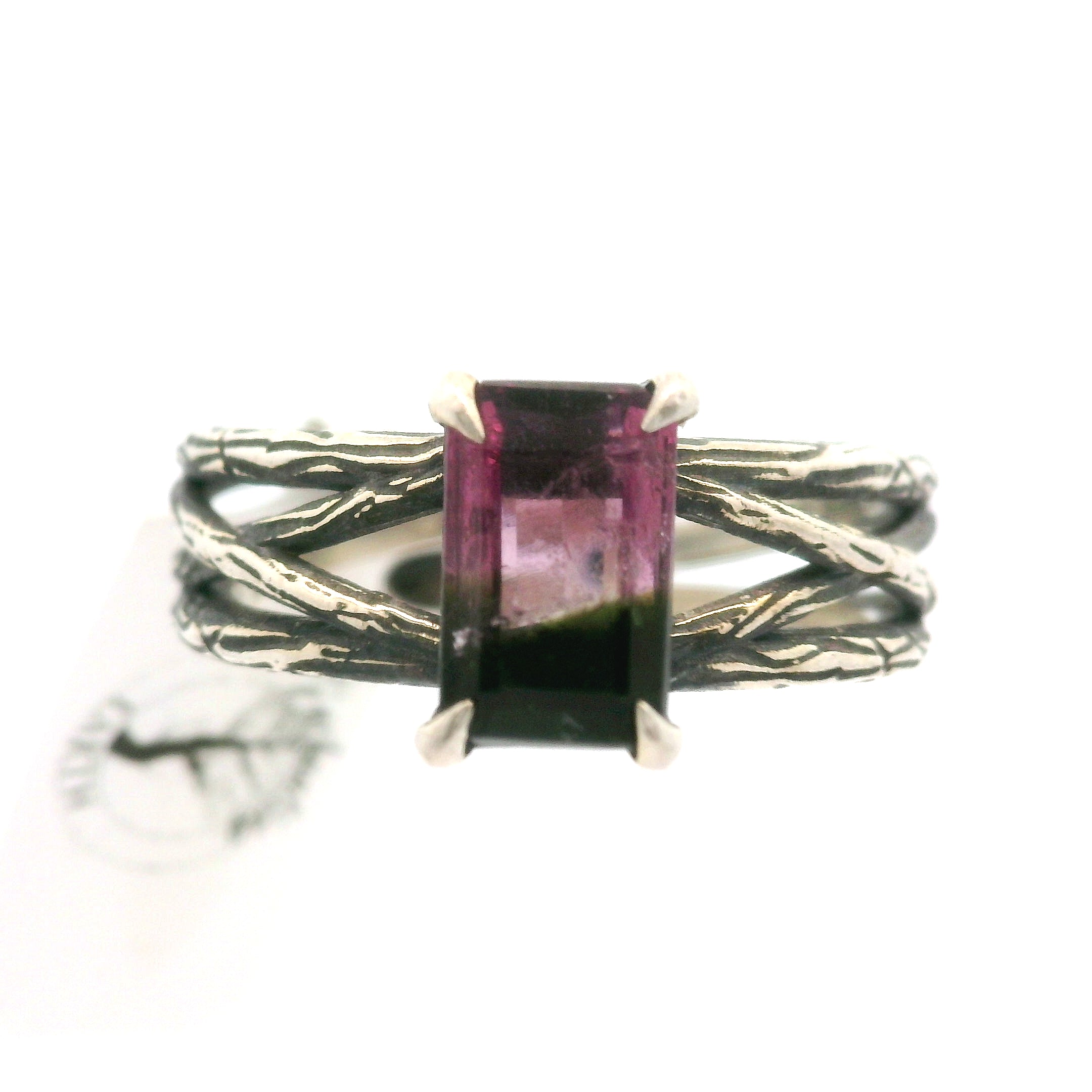 Watermelon Tourmaline Bad Witch Cuff Rings .925 Silver for Meditation, Relationships and Healing