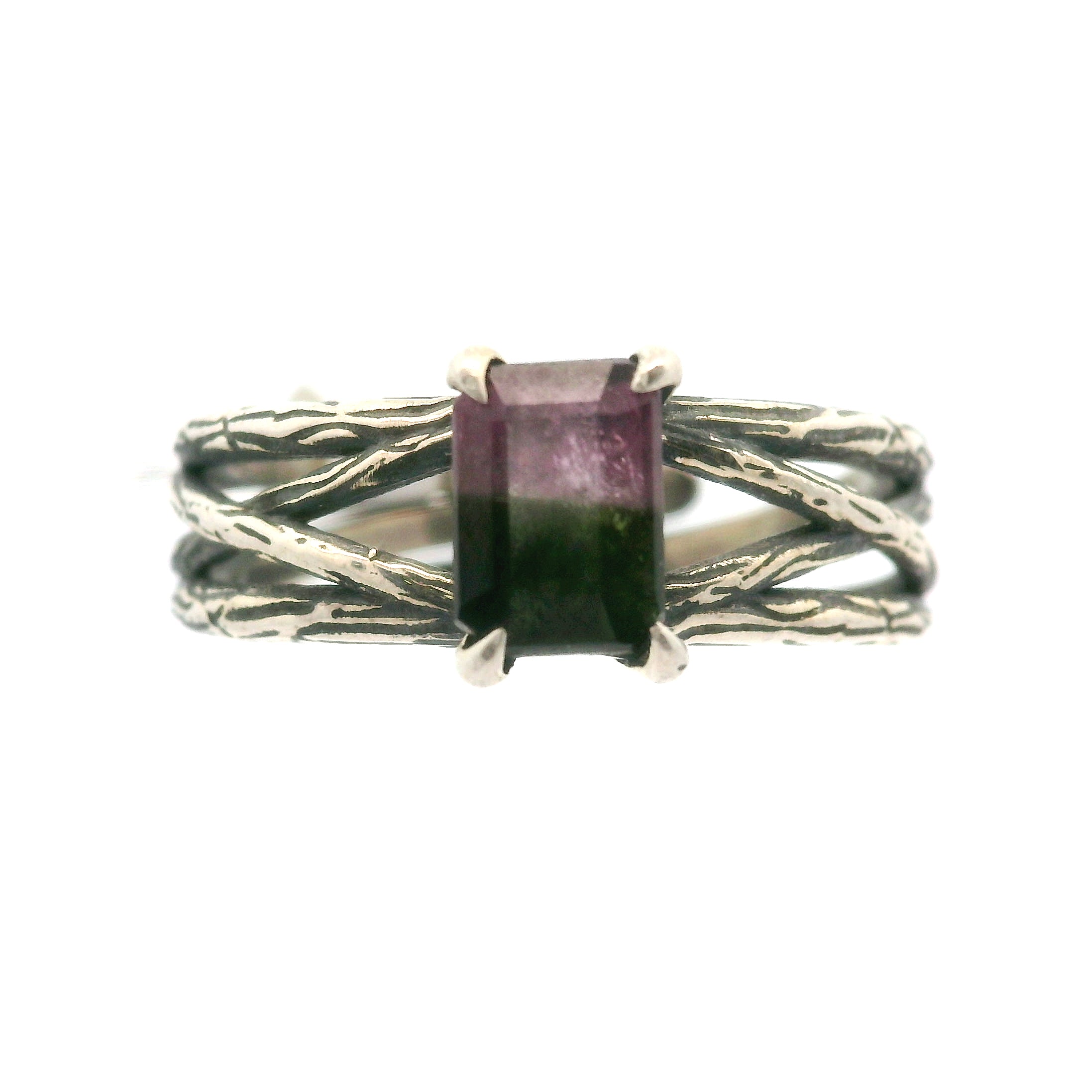 Watermelon Tourmaline Bad Witch Cuff Rings .925 Silver for Meditation, Relationships and Healing