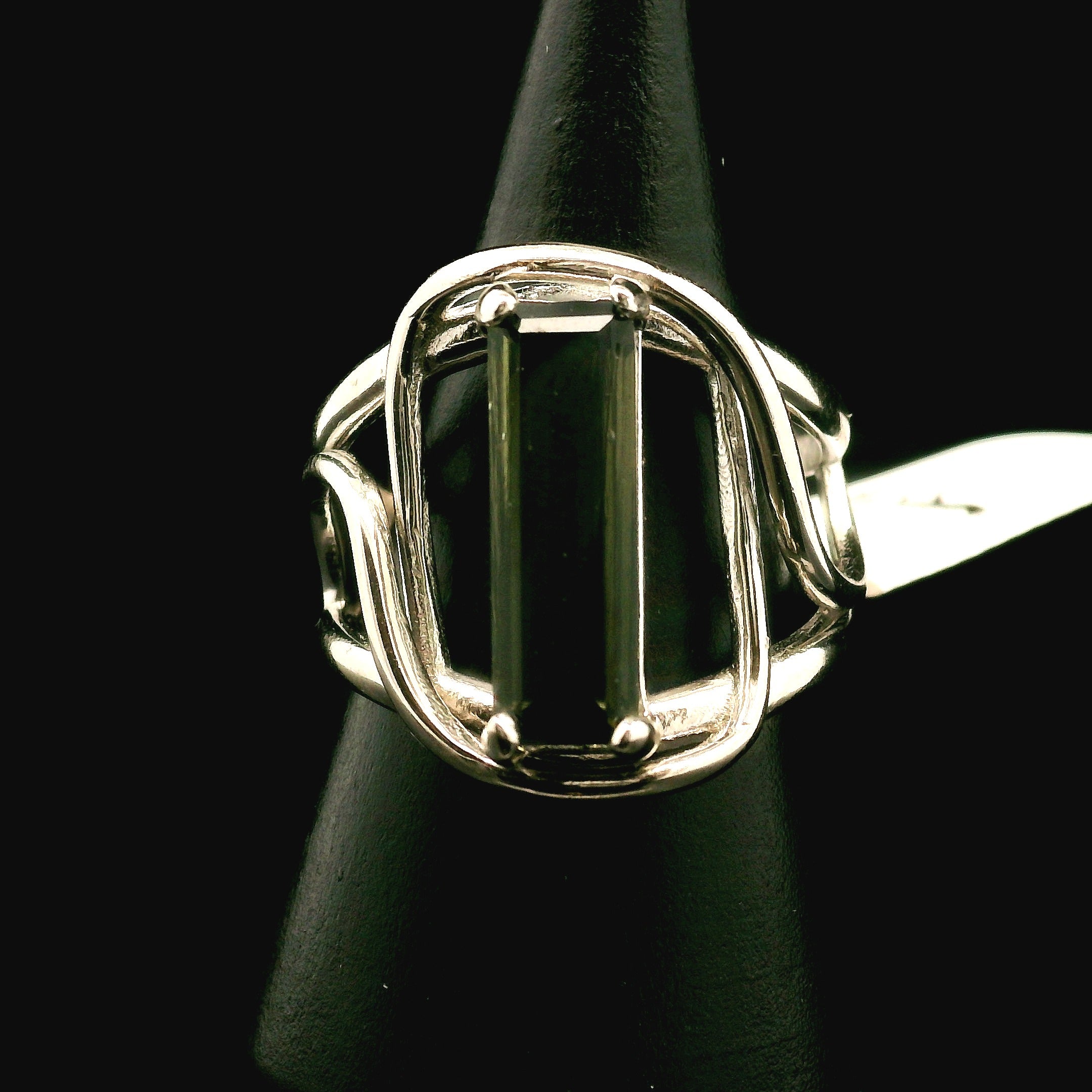 Moldavite Cuff Ring .925 Silver for Creating your Dream Life
