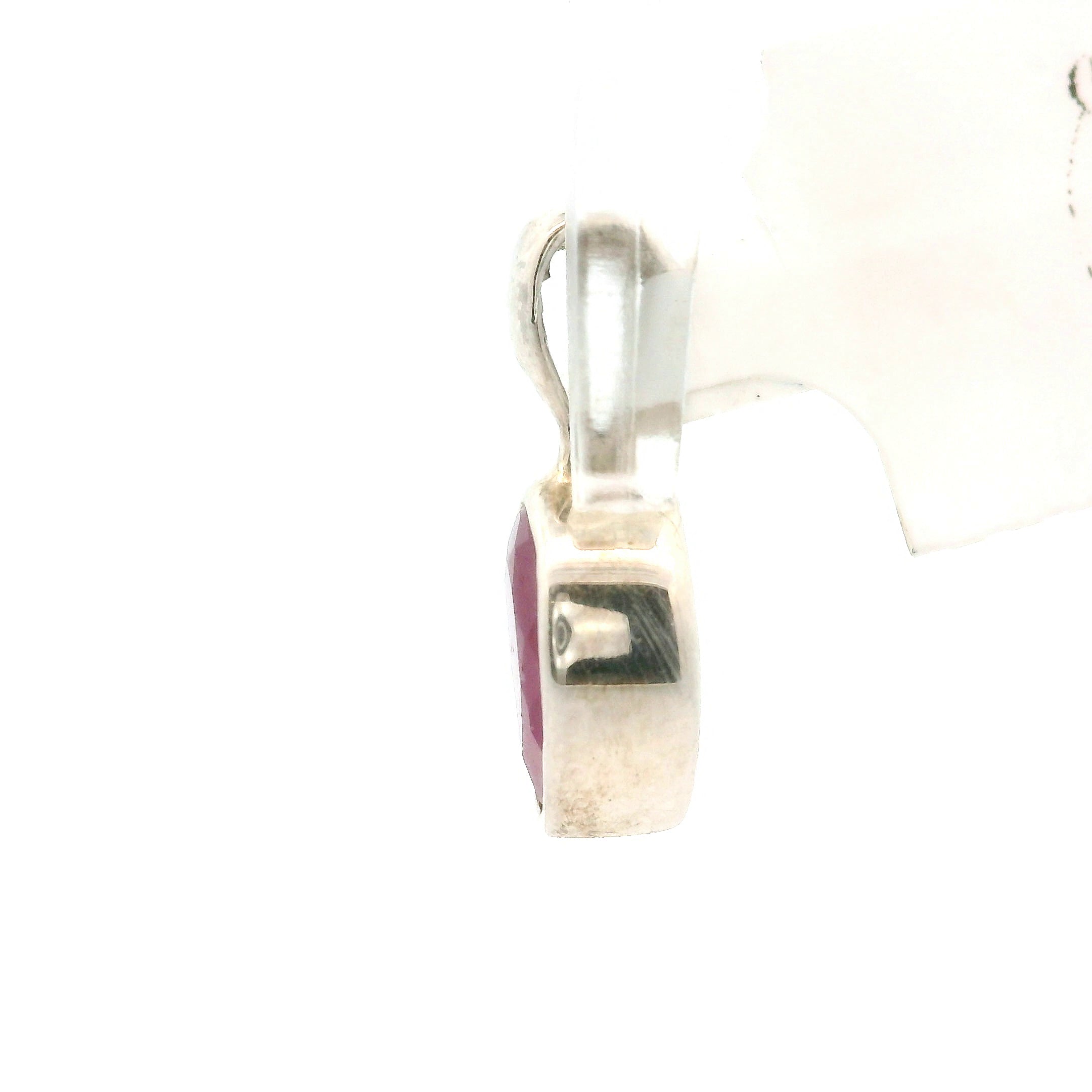 Ruby Faceted Mini Pendant .925 Silver for Confidence, Empowerment, Passion and Success