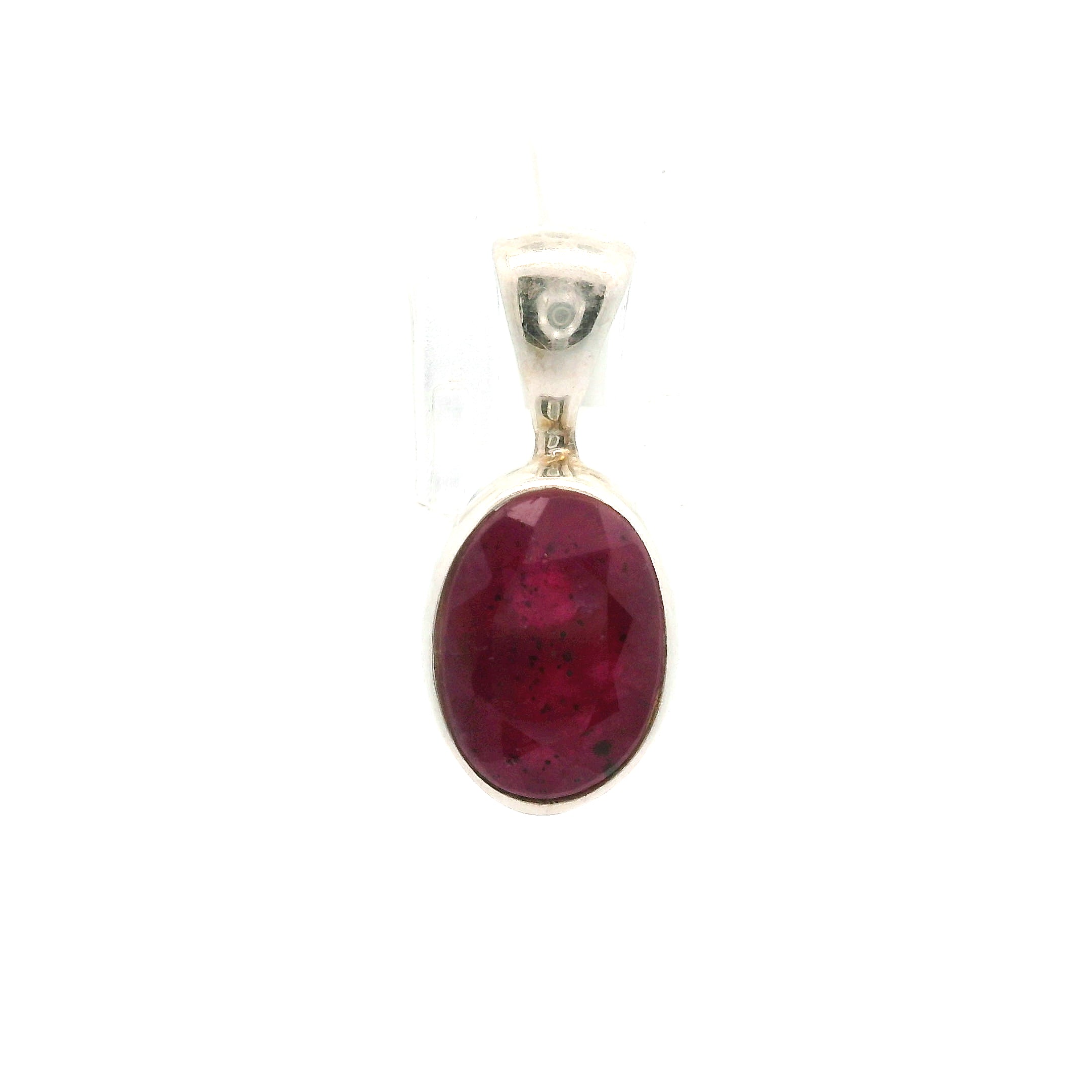 Ruby Faceted Mini Pendant .925 Silver for Confidence, Empowerment, Passion and Success