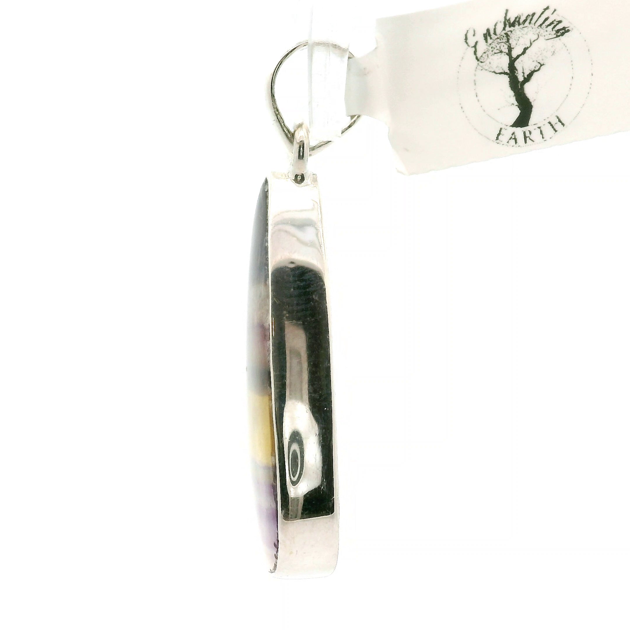 Rainbow Fluorite Pendant .925 Silver for Clearing Energy Fields and Focusing on your Goals