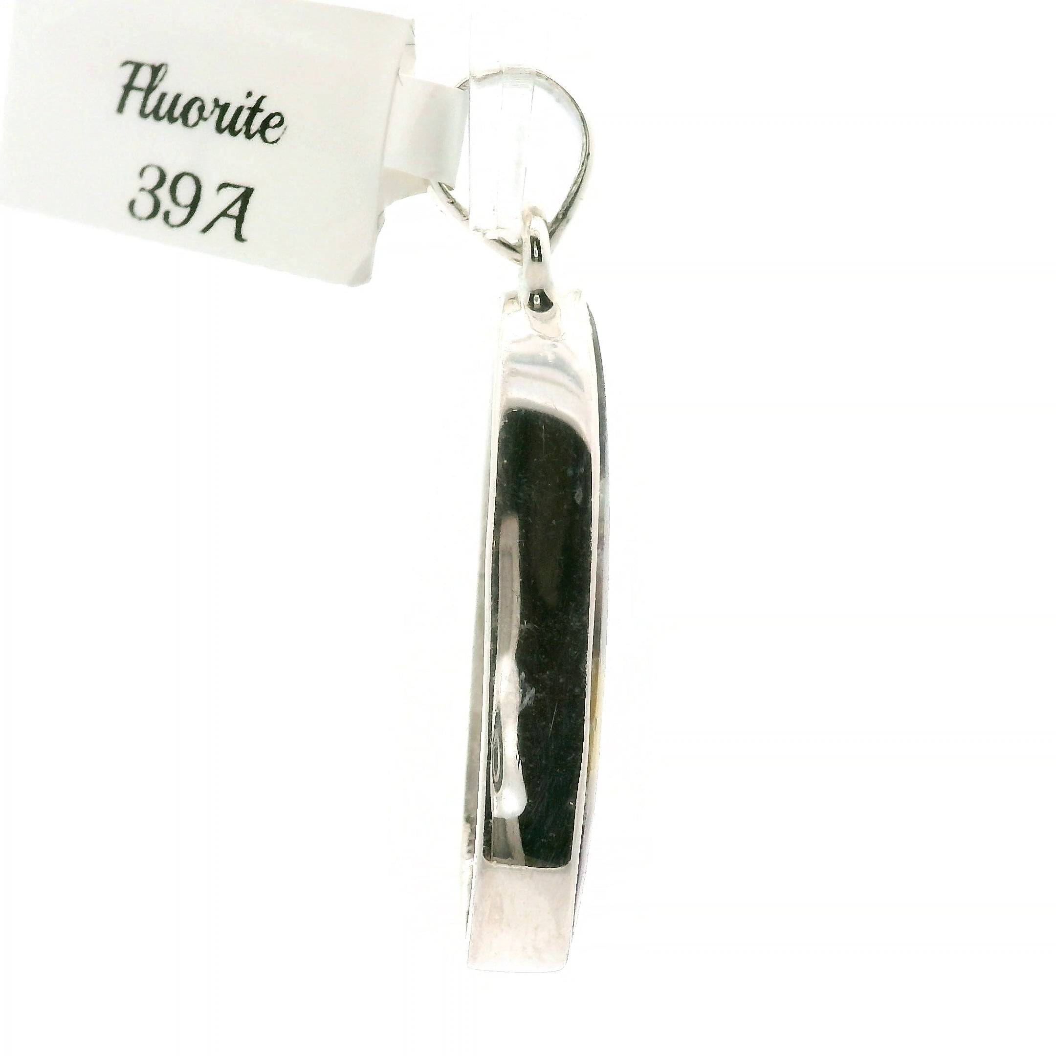 Rainbow Fluorite Pendant .925 Silver for Clearing Energy Fields and Focusing on your Goals