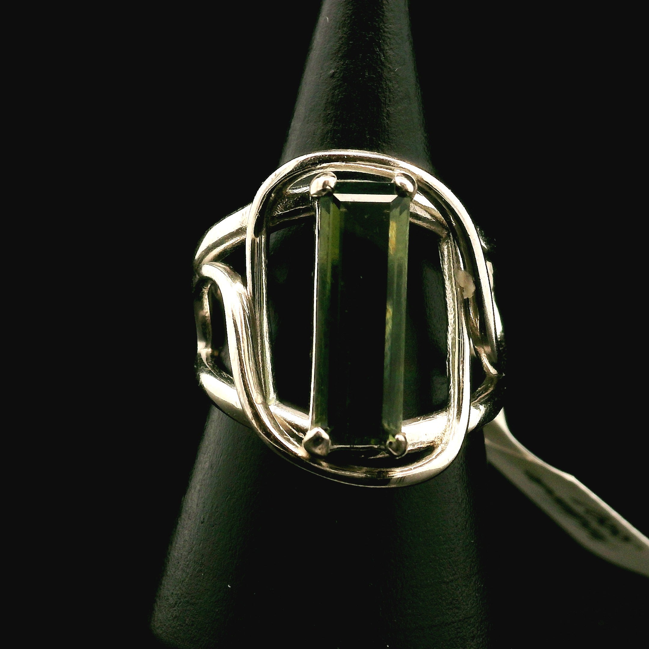Moldavite Cuff Ring .925 Silver for Creating your Dream Life