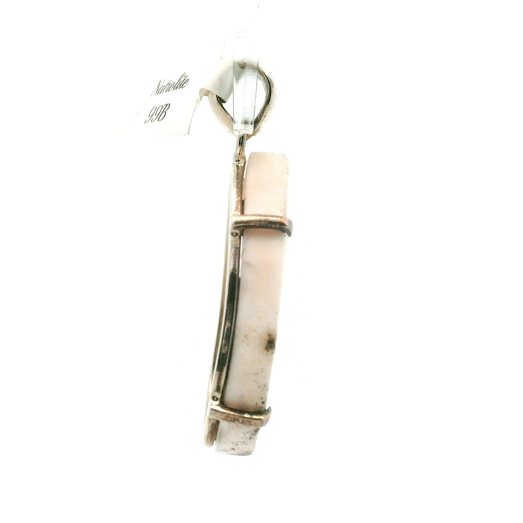 Pink Natrolite Pendant .925 Silver for Astral Travel, Higher Consciousness and Protection