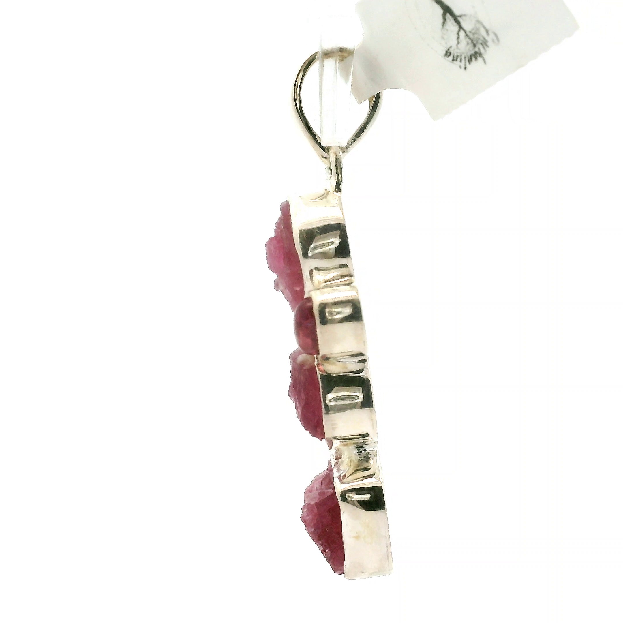 Pink Tourmaline Multi-Stone Pendant .925 Silver for Removing Insecurities and Helping Inspire Creativity