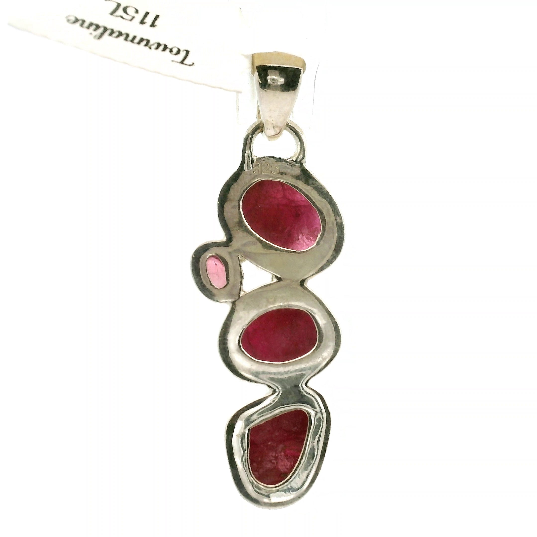 Pink Tourmaline Multi-Stone Pendant .925 Silver for Removing Insecurities and Helping Inspire Creativity