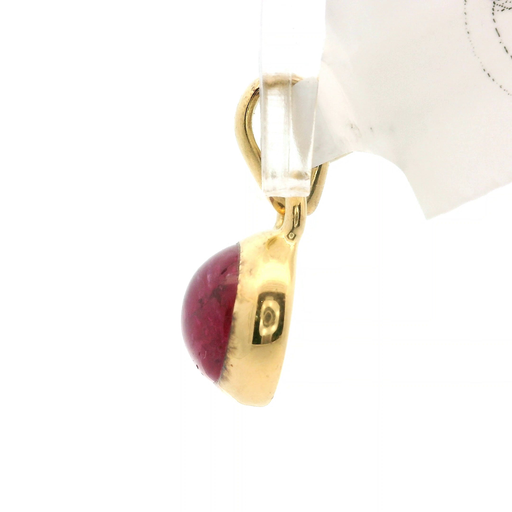 Pink Tourmaline Mini Pendant .925 Silver with Gold Plating for Removing Insecurities and Helping Inspire Creativity