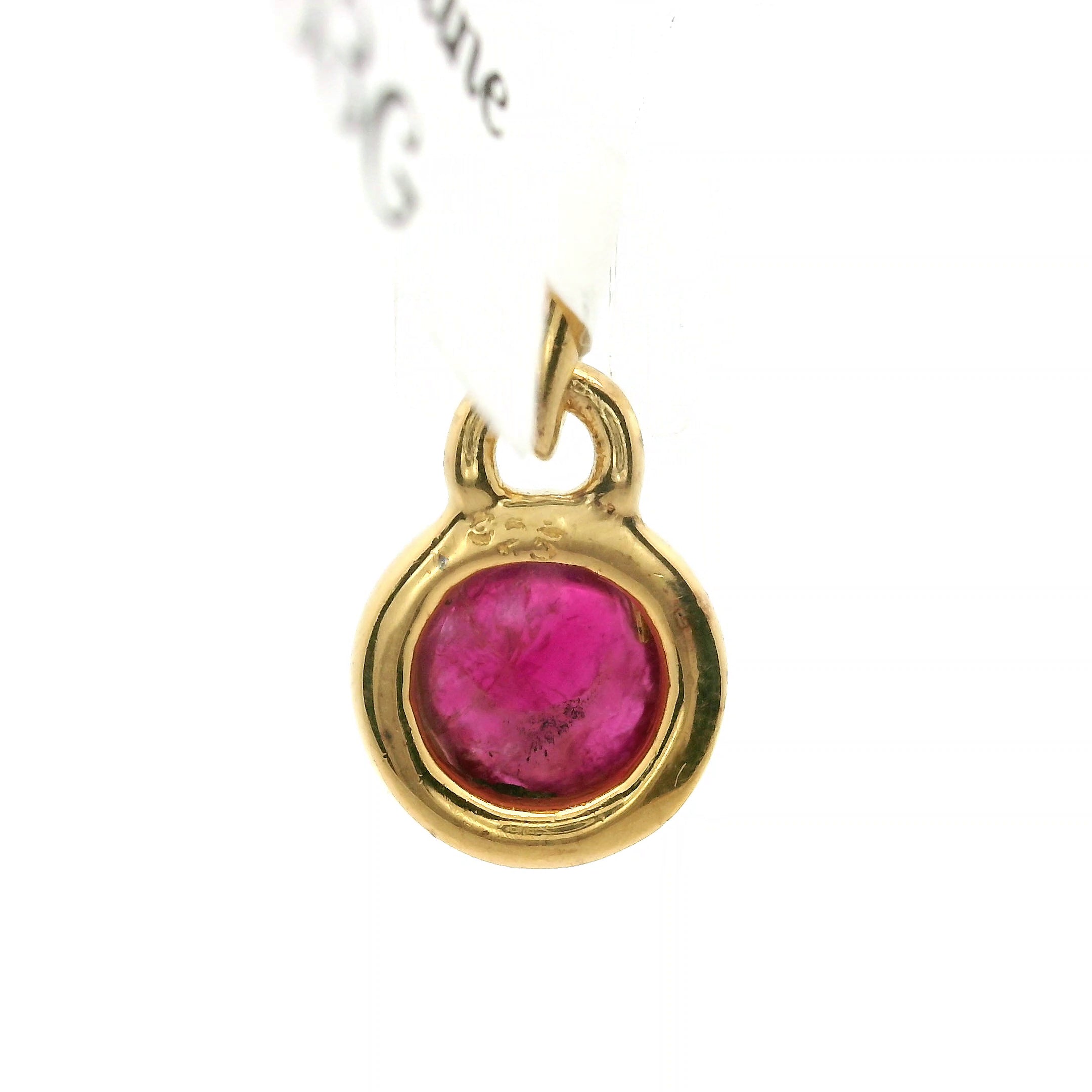 Pink Tourmaline Mini Pendant .925 Silver with Gold Plating for Removing Insecurities and Helping Inspire Creativity