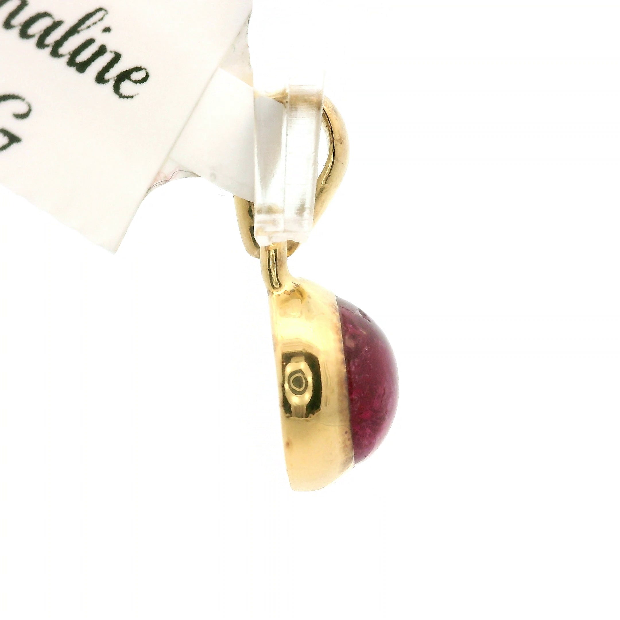 Pink Tourmaline Mini Pendant .925 Silver with Gold Plating for Removing Insecurities and Helping Inspire Creativity
