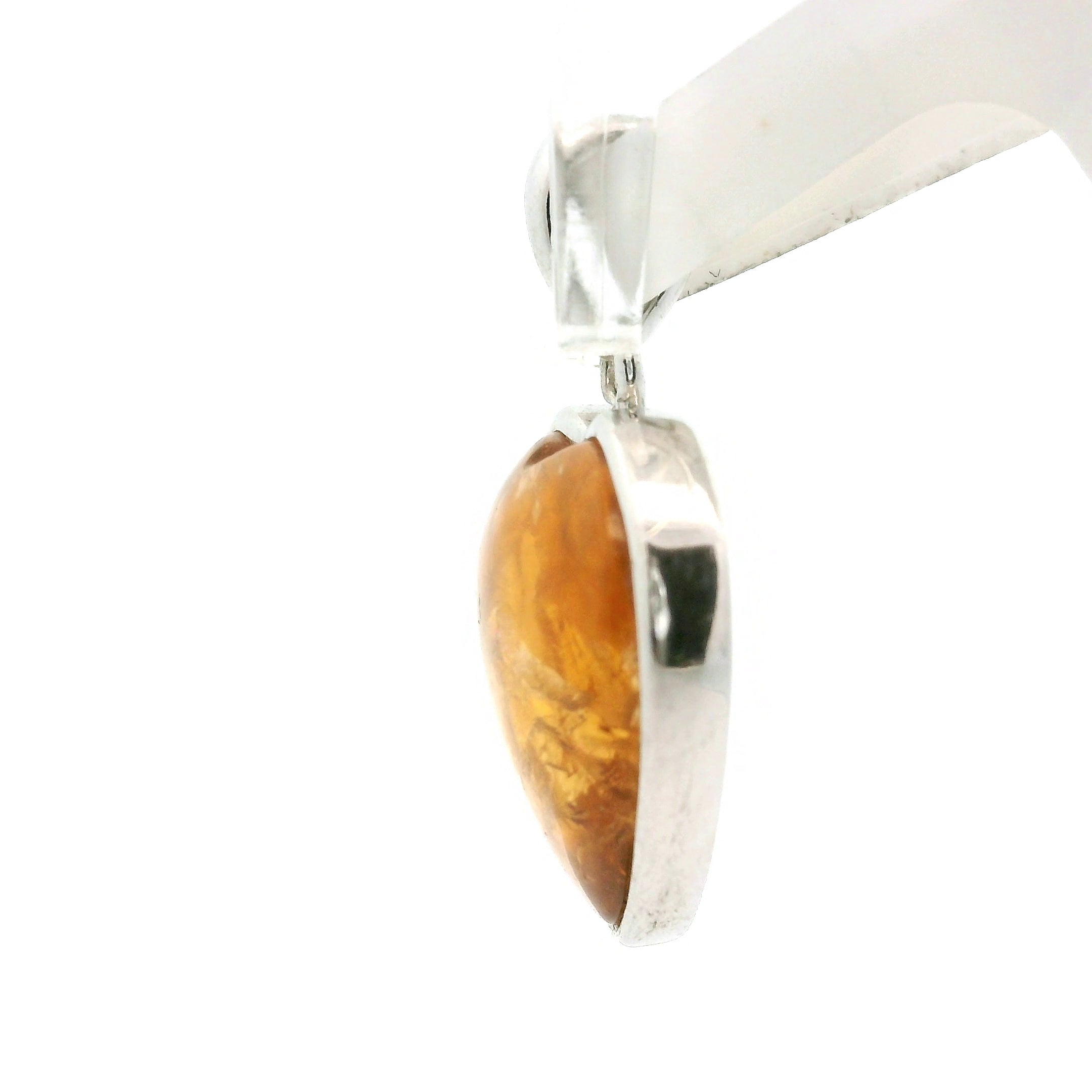 Yellow Tourmaline Heart Pendant .925 Silver for Awareness, Communication and Meditation