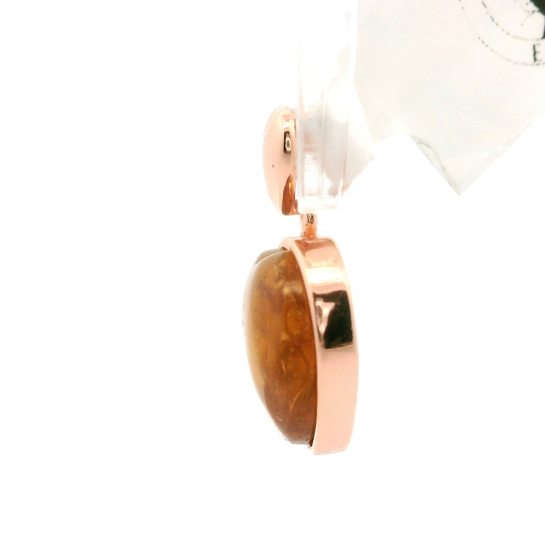 Yellow Tourmaline Heart Pendant Rose Gold Plated .925 Silver for Awareness, Communication and Meditation