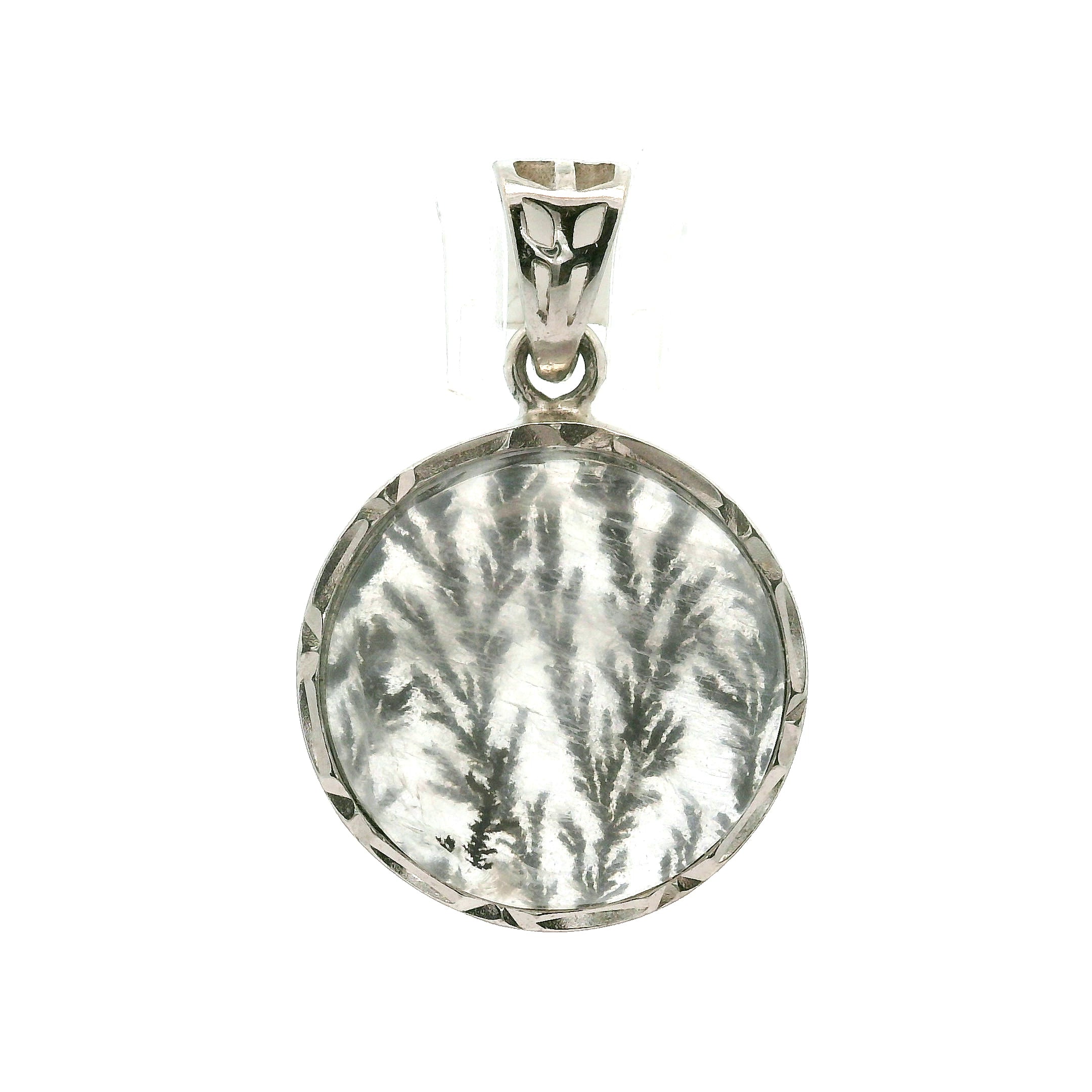 Dendritic Quartz Pendant .925 Silver for Master Healing, Grounding & Transformation