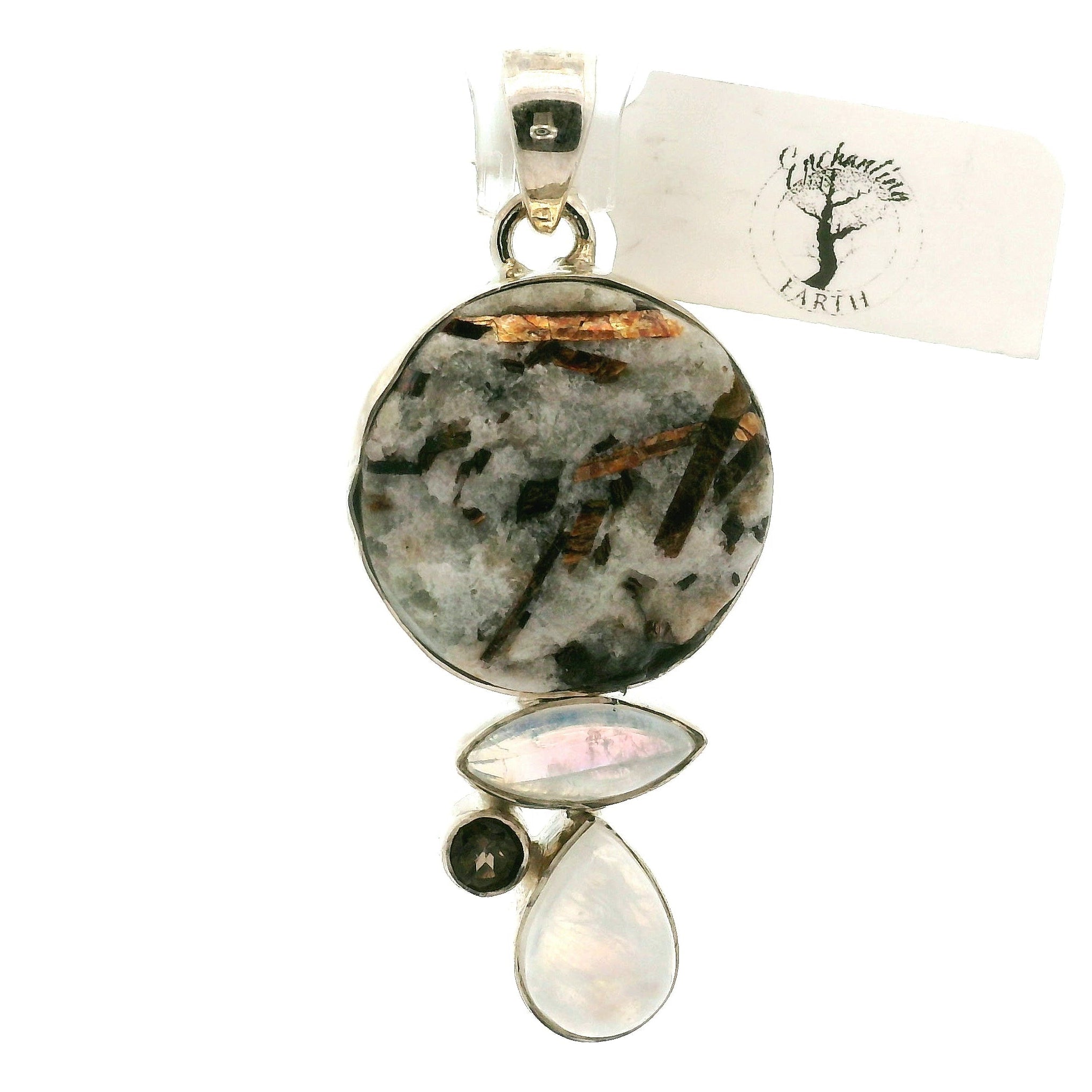 Astrophyllite Multi-Stone Pendant .925 Silver for Bravery, Light Energy and Self Acceptance