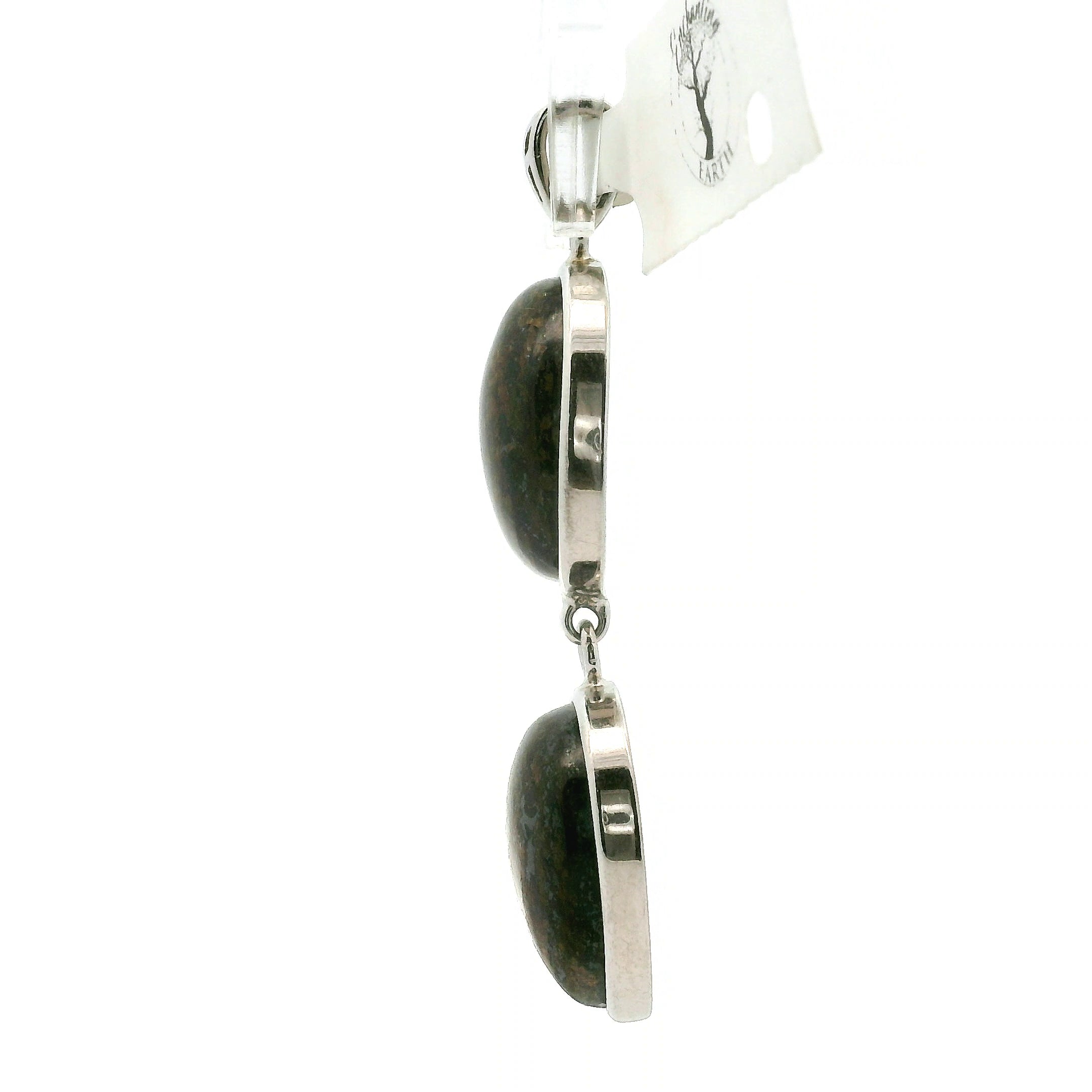 Bronzite Double Pendant .925 Silver for Achieving Success, Manifestation and Justice