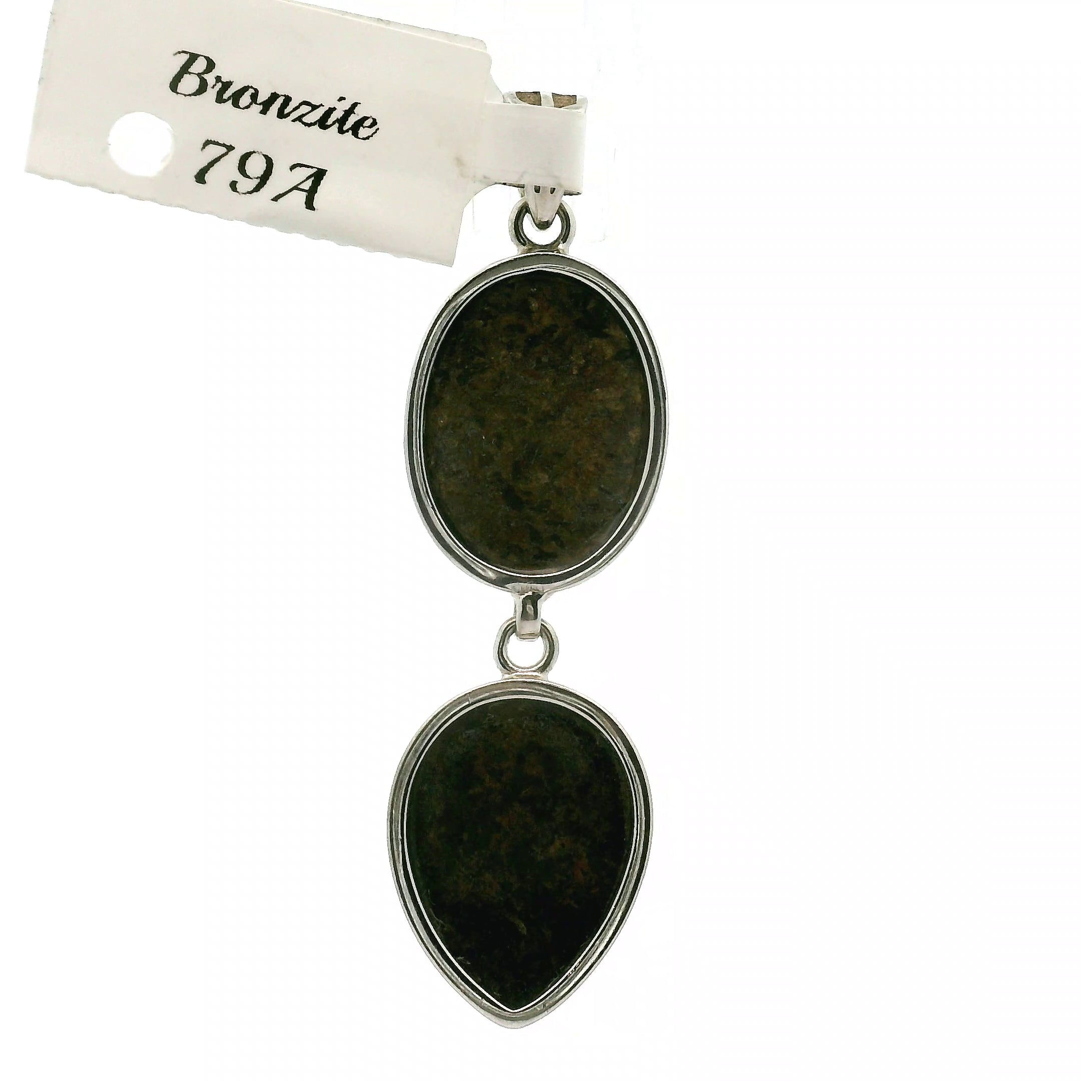Bronzite Double Pendant .925 Silver for Achieving Success, Manifestation and Justice