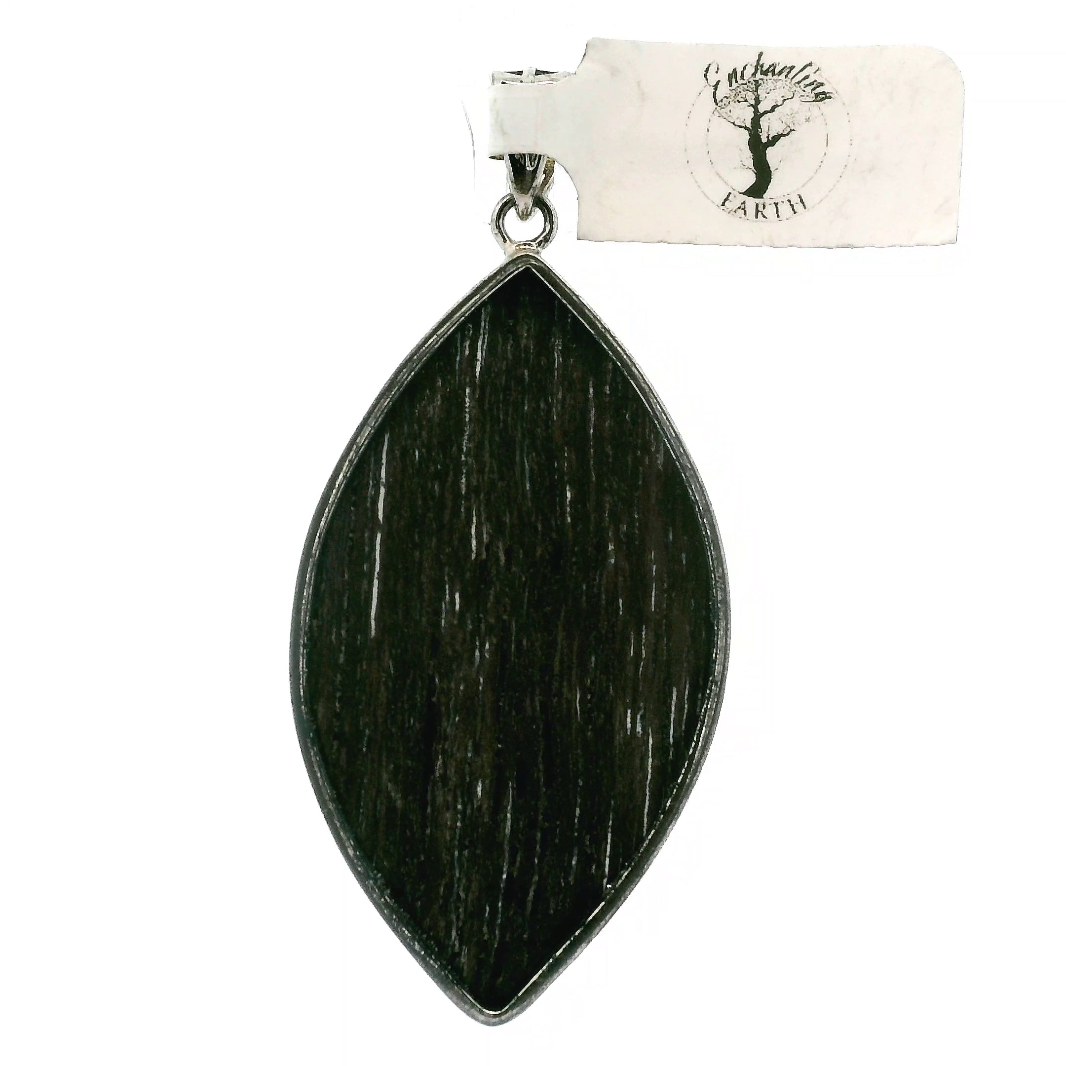 Druzy Petrified Wood Pendant 925 Silver for Ancient Knowledge, Power and Strength