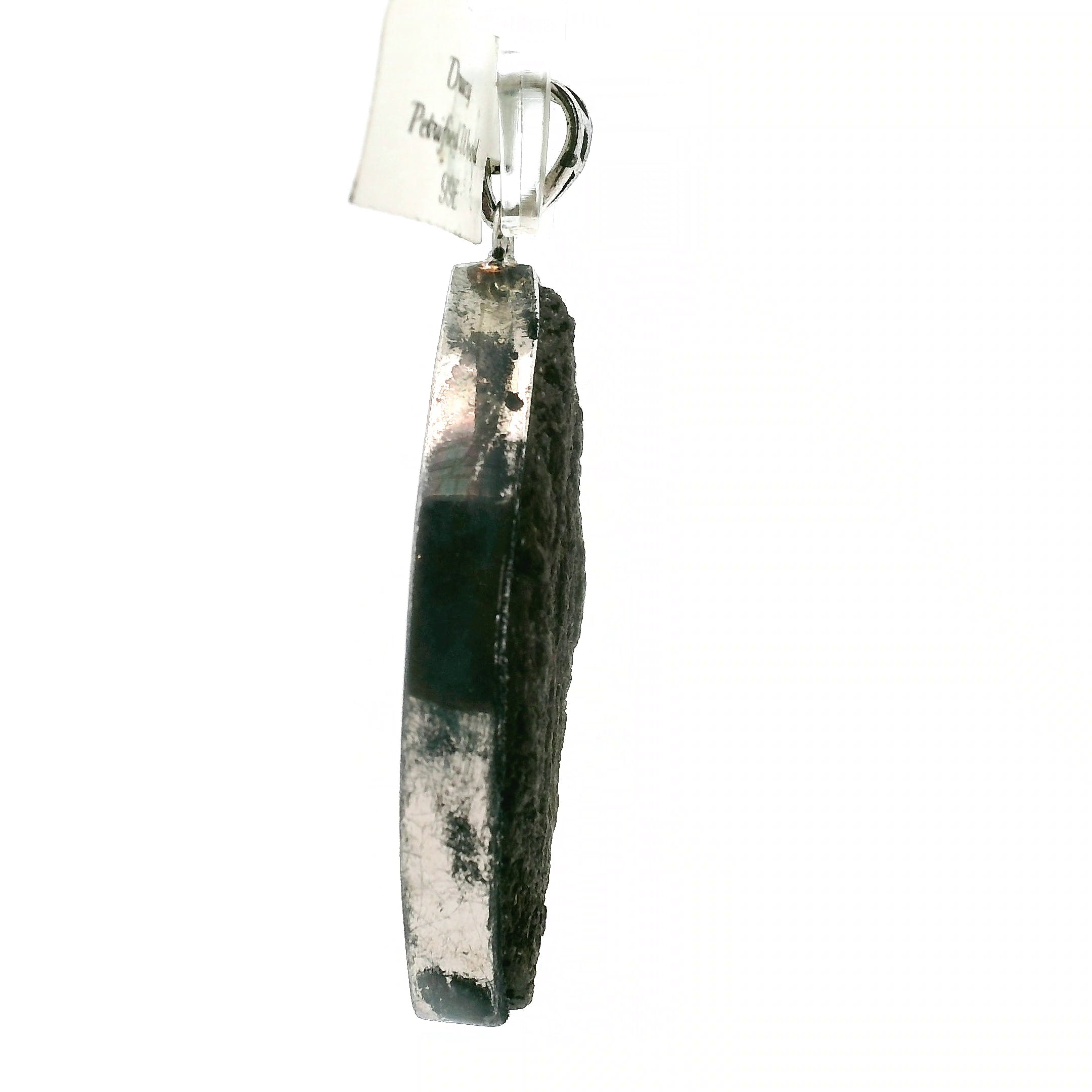 Druzy Petrified Wood Pendant 925 Silver for Ancient Knowledge, Power and Strength