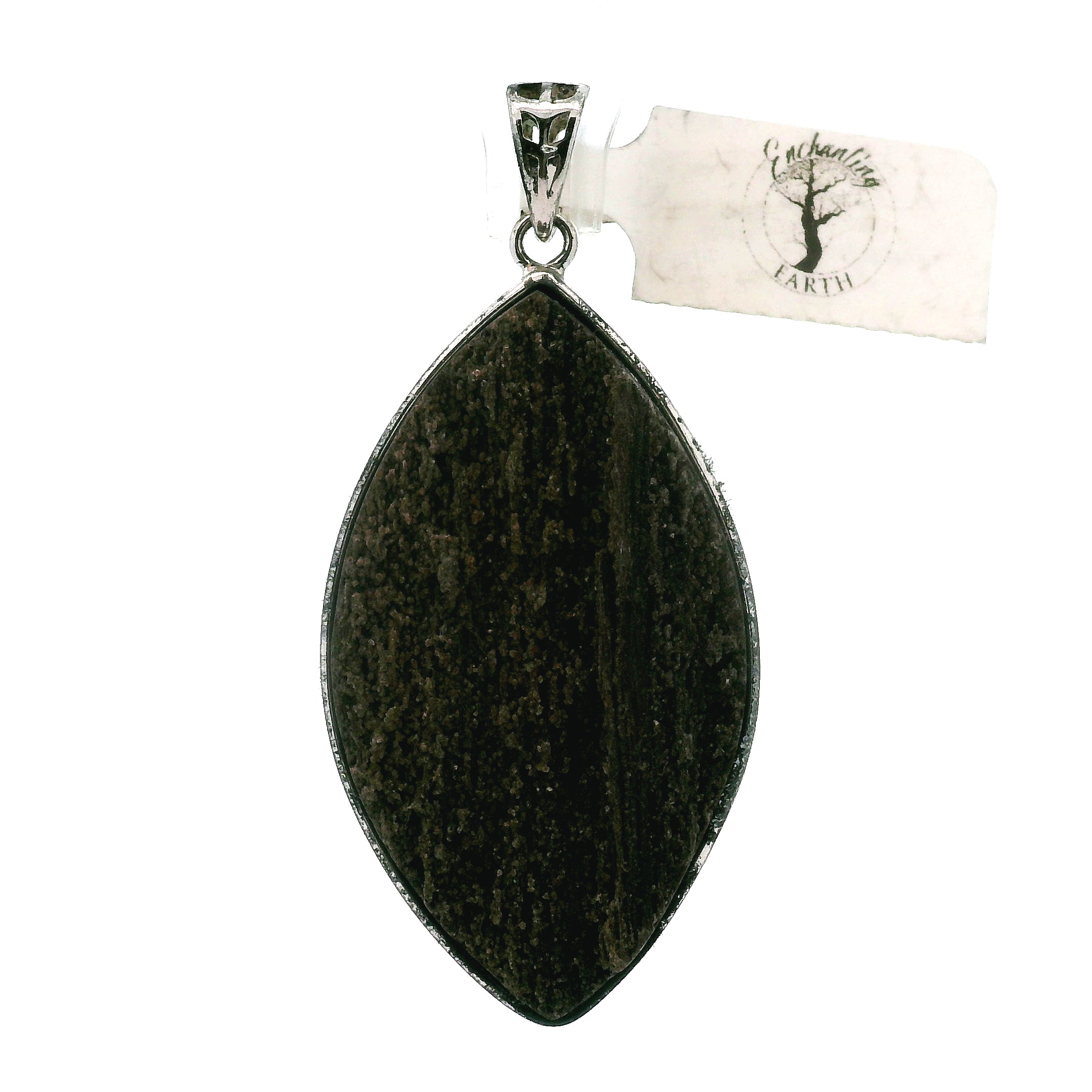 Druzy Petrified Wood Pendant 925 Silver for Ancient Knowledge, Power and Strength