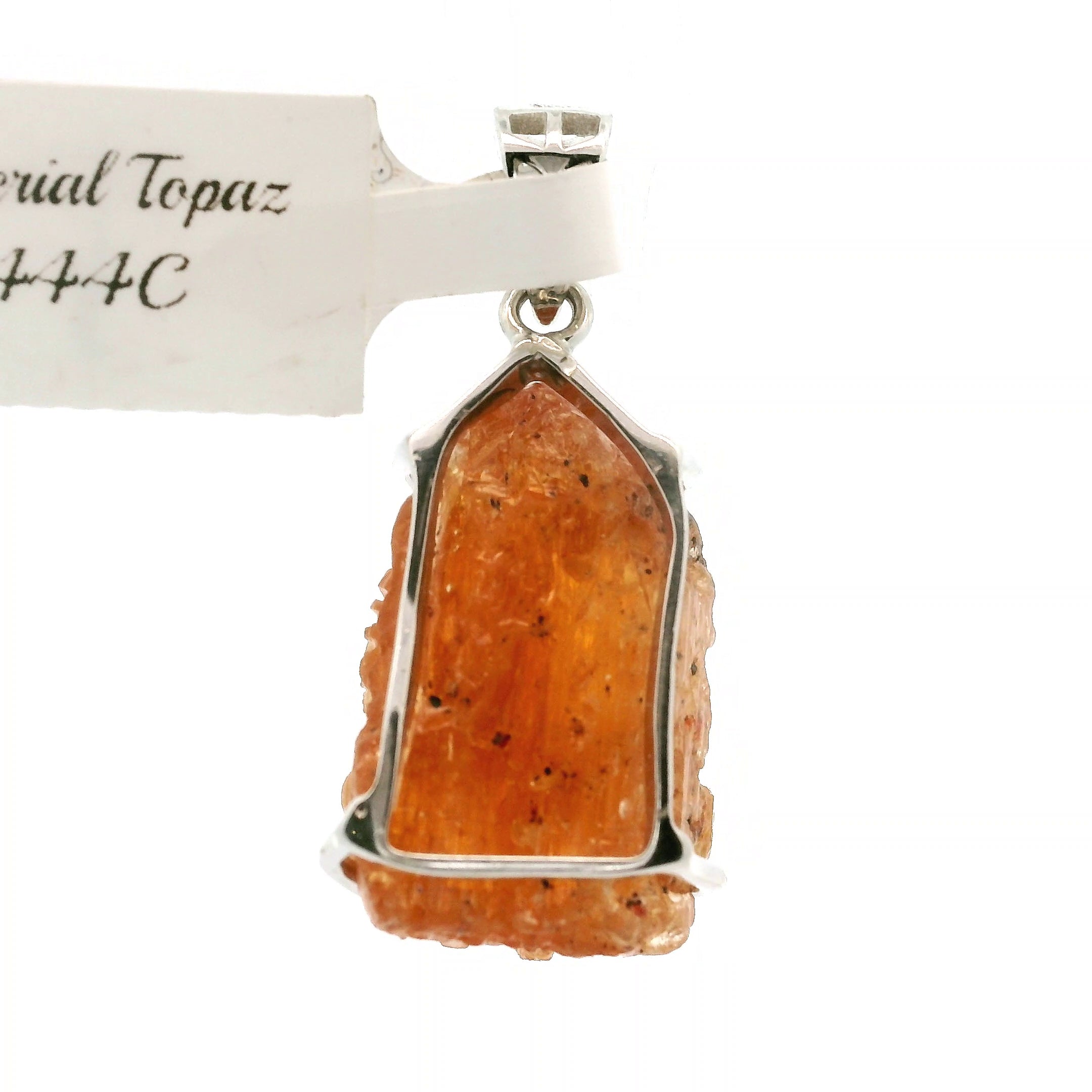 Imperial Topaz Carved Ganesha Pendant .925 Sterling Silver for Spiritual Transformation