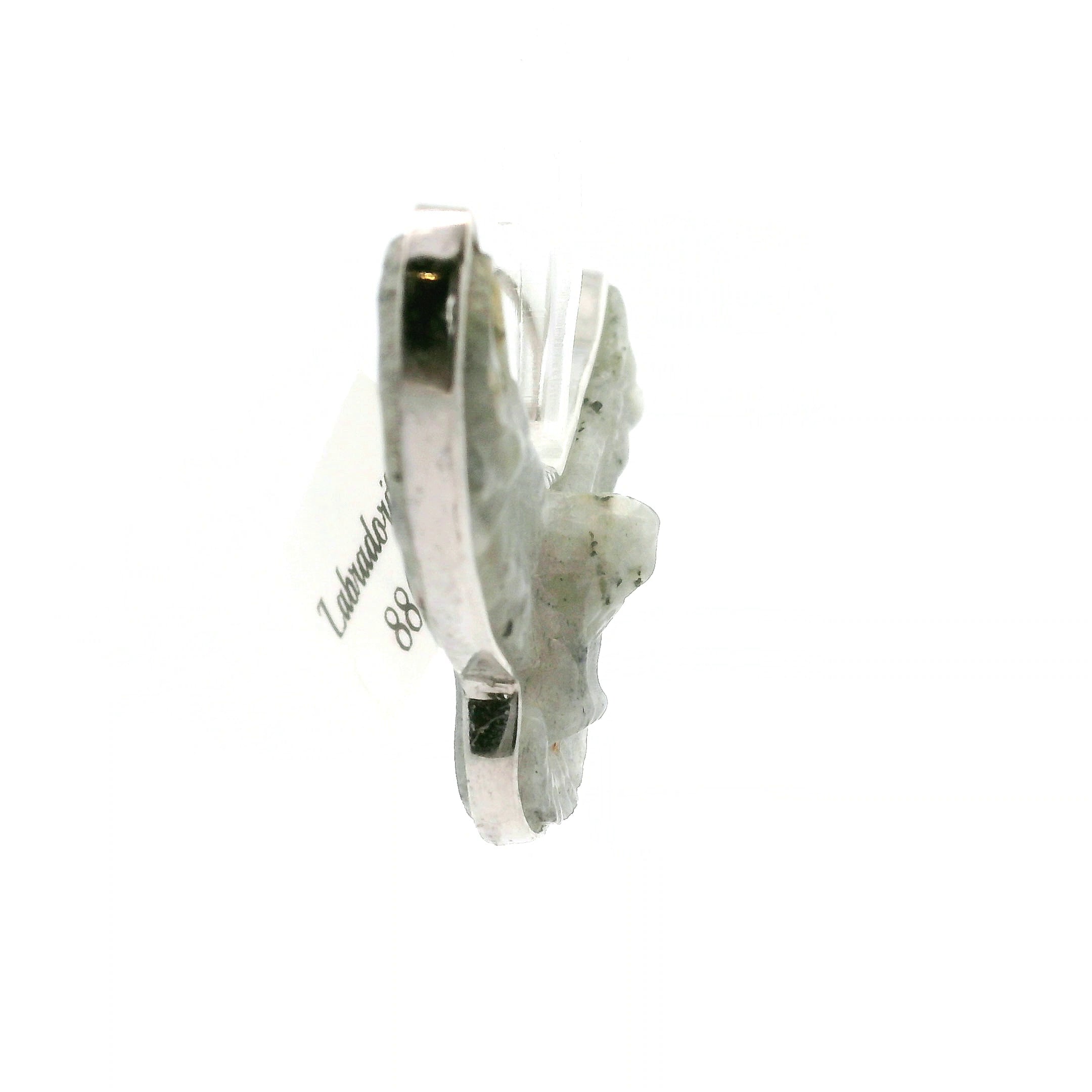 Labradorite Carved Eagle Pendant .925 Silver for Wisdom and Transforming your Life