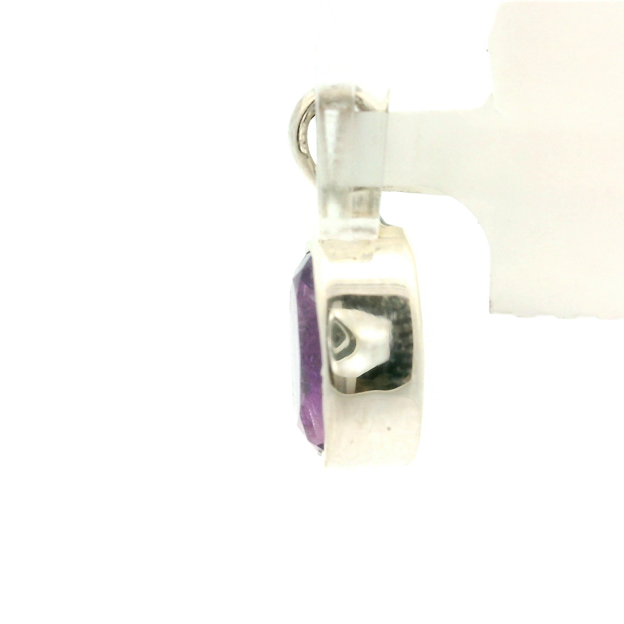 Amethyst Mini Pendant .925 Silver for Intuition and Energetic Purification