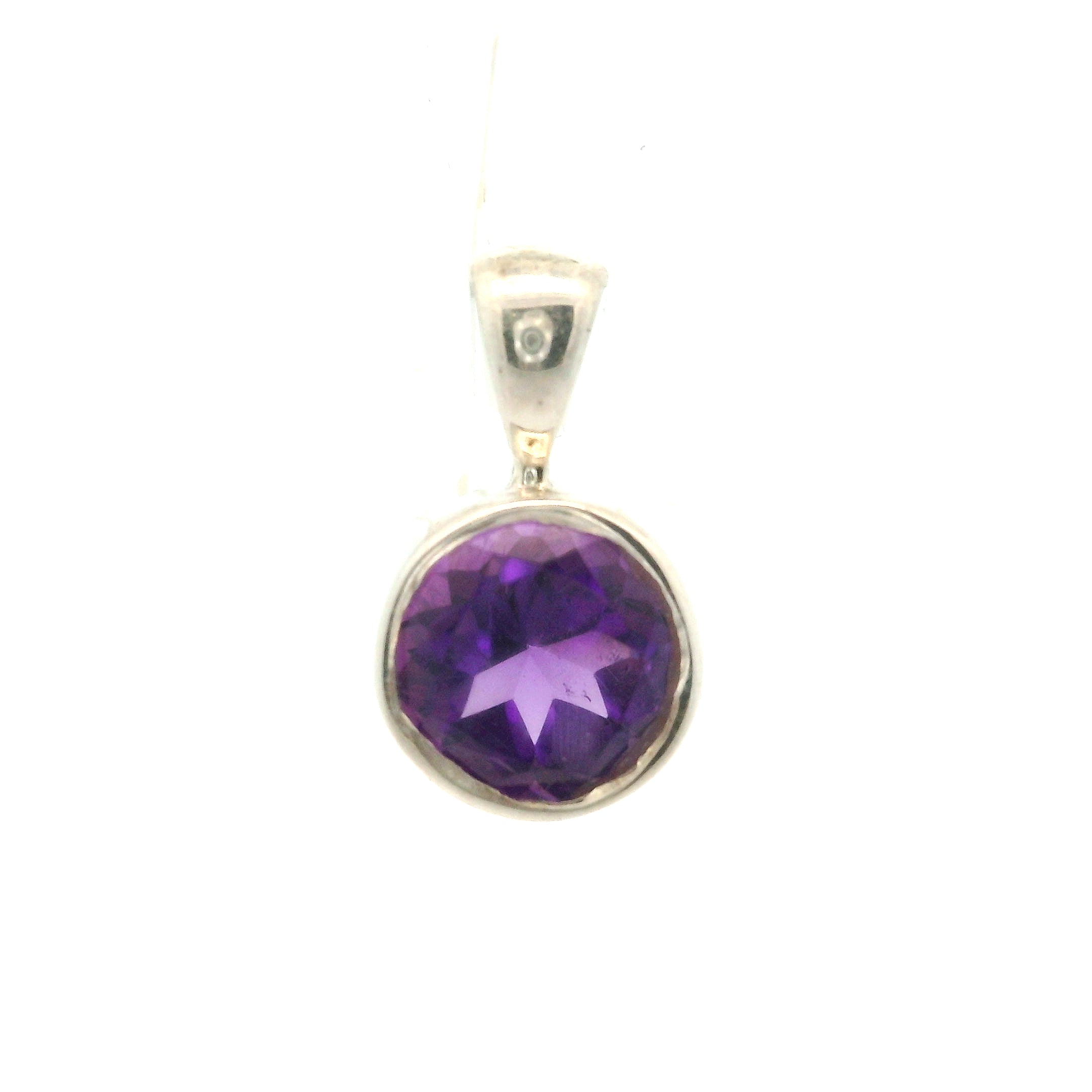 Amethyst Mini Pendant .925 Silver for Intuition and Energetic Purification