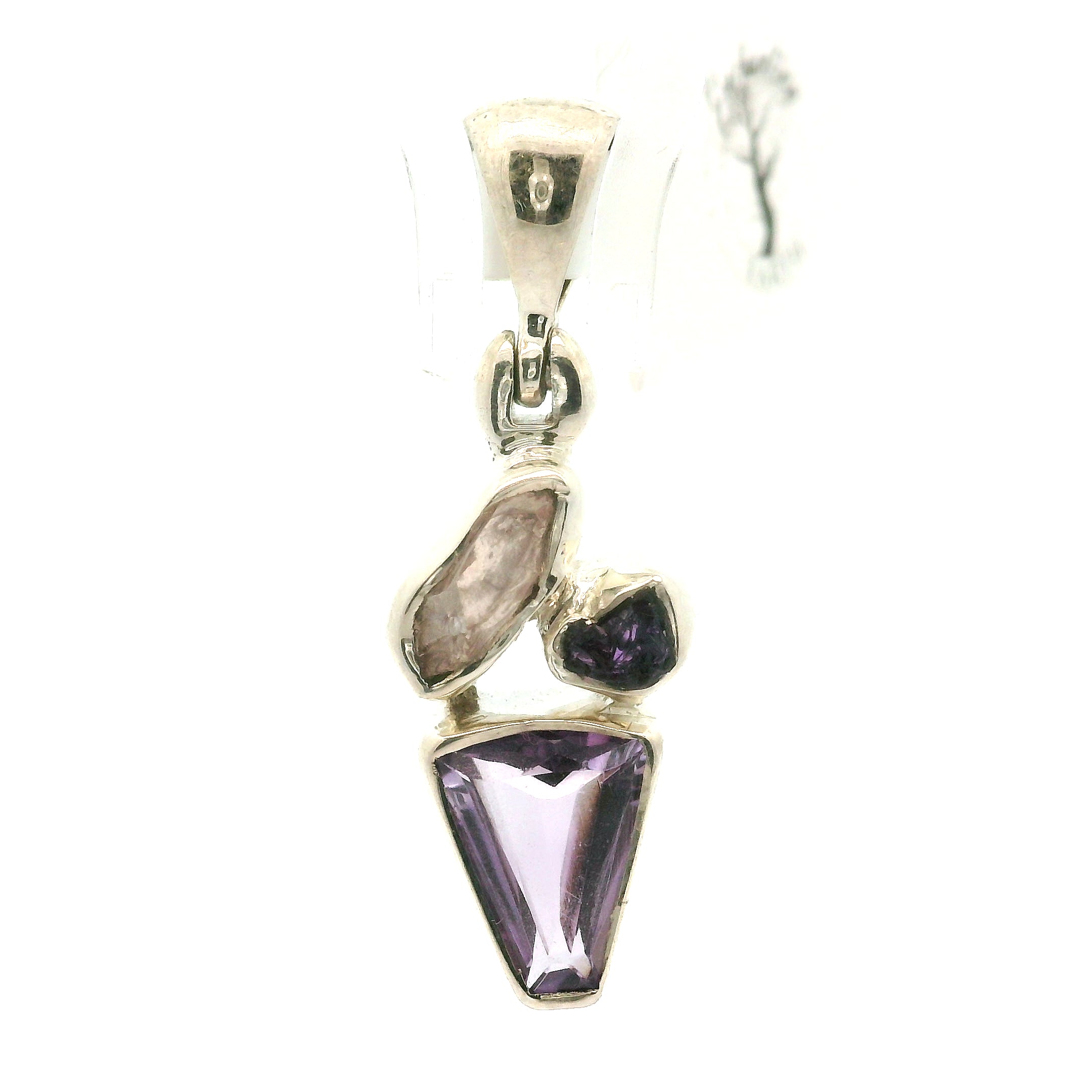 Amethyst Multi-Stone Pendants .925 Silver for Intuition and Energetic Purification