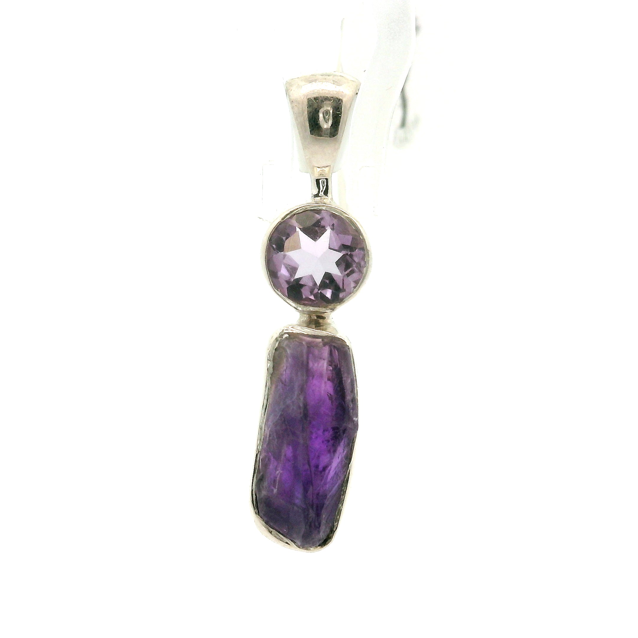 Amethyst Multi-Stone Pendants .925 Silver for Intuition and Energetic Purification