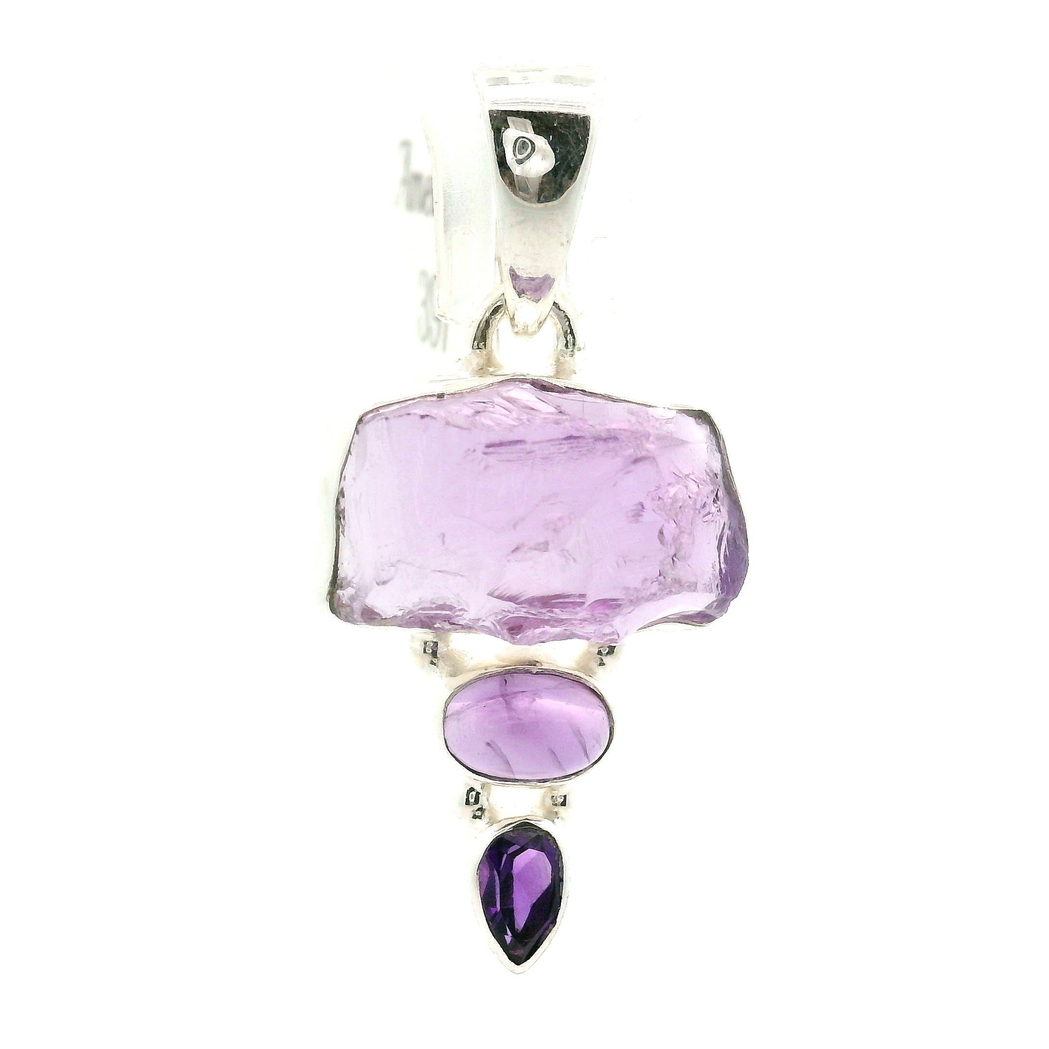 Amethyst Multi-Stone Pendants .925 Silver for Intuition and Energetic Purification