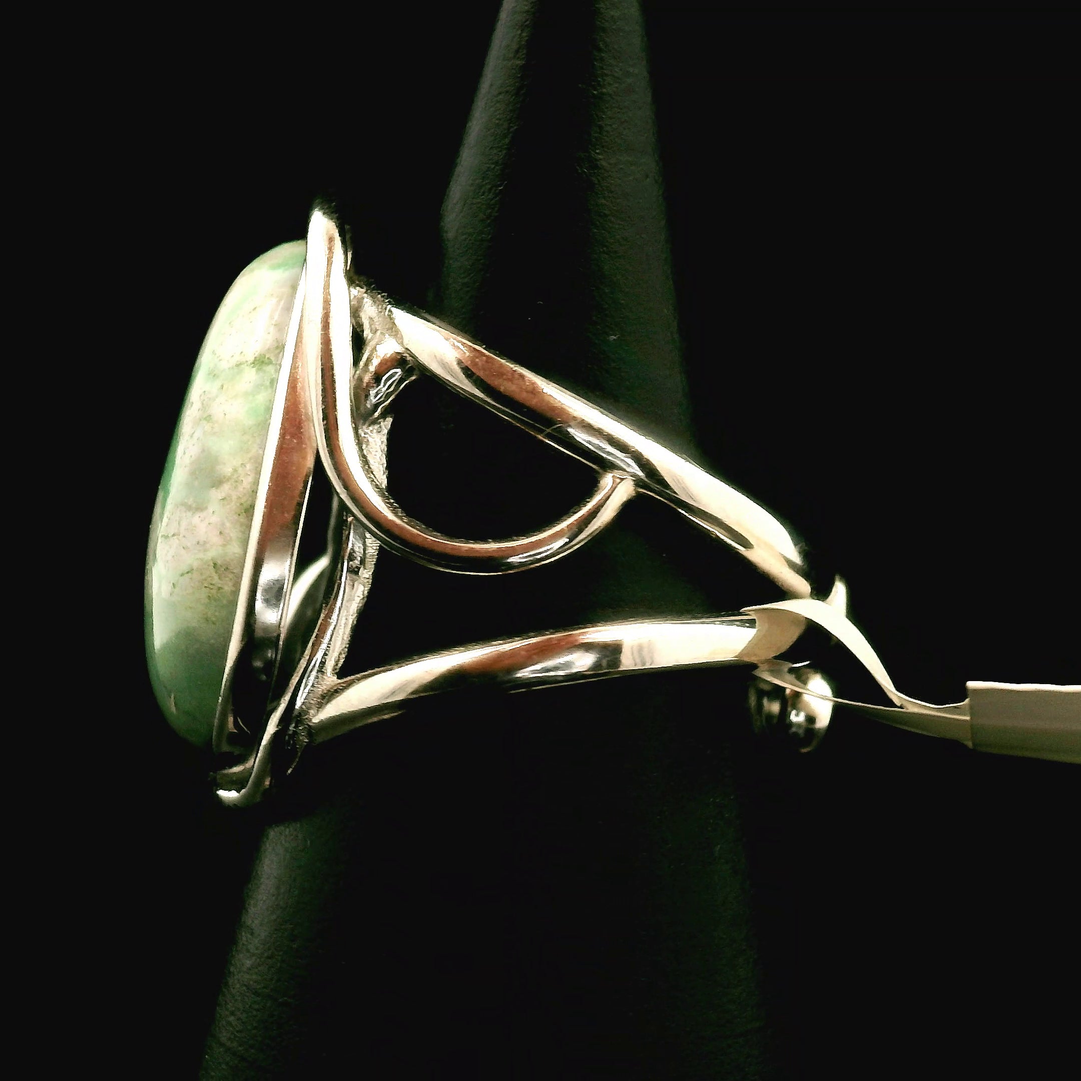 Variscite Cuff Ring .925 Silver for Emotional Healing, Joy, Love and Prosperity