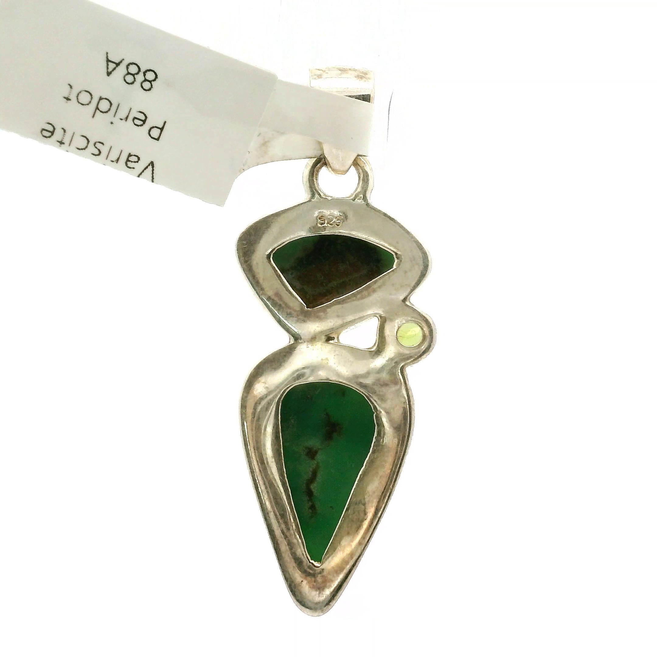 Variscite with Peridot Pendant .925 Silver for Emotional Healing, Joy, Love and Prosperity