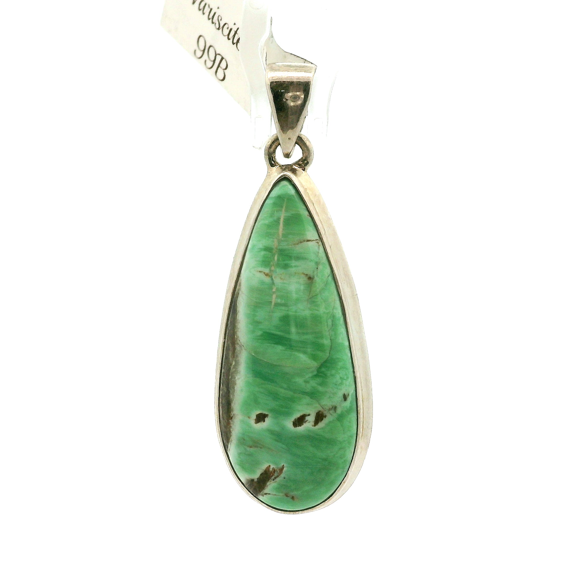 Variscite Pendant .925 Silver for Emotional Healing, Joy, Love and Prosperity