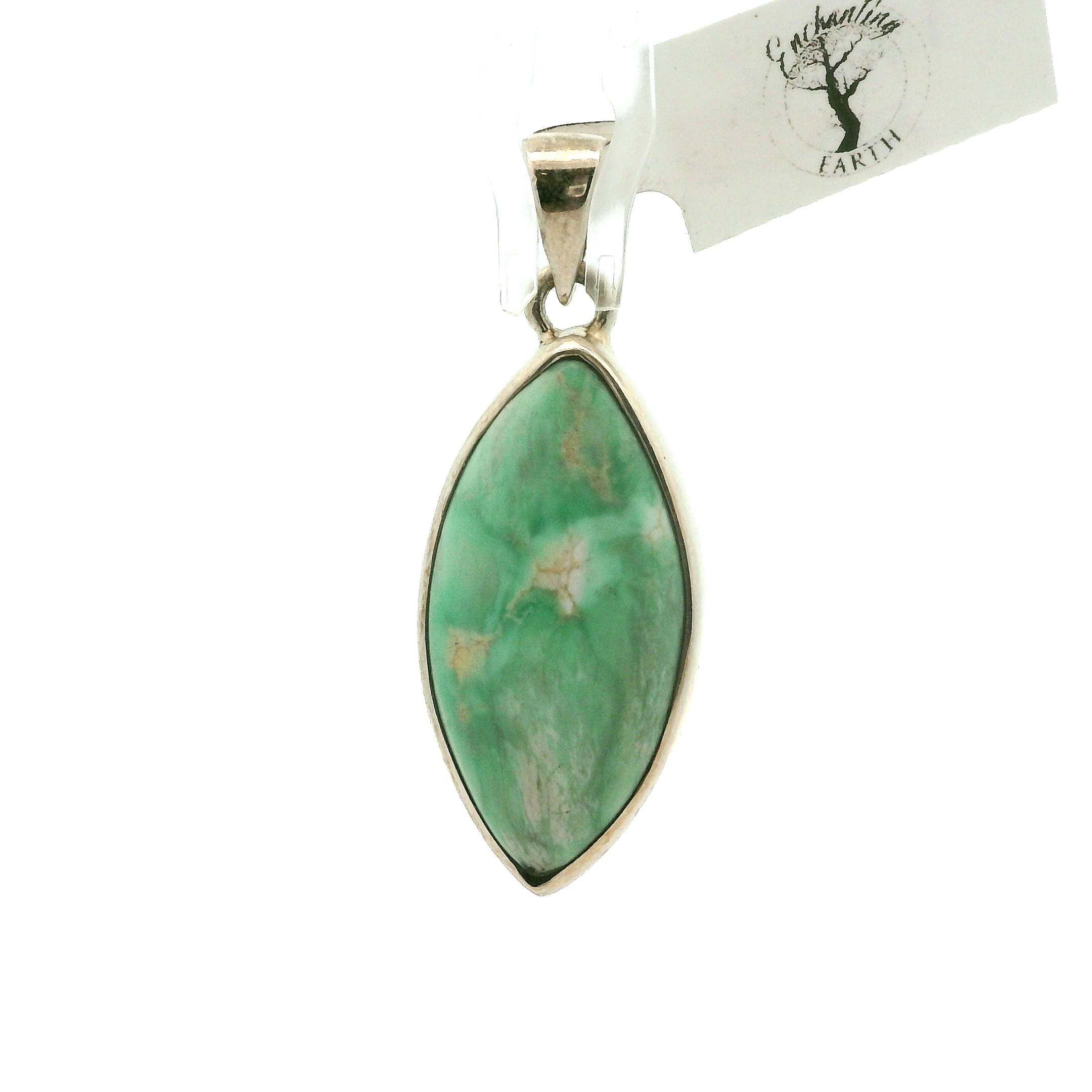 Variscite Pendant .925 Silver for Emotional Healing, Joy, Love and Prosperity