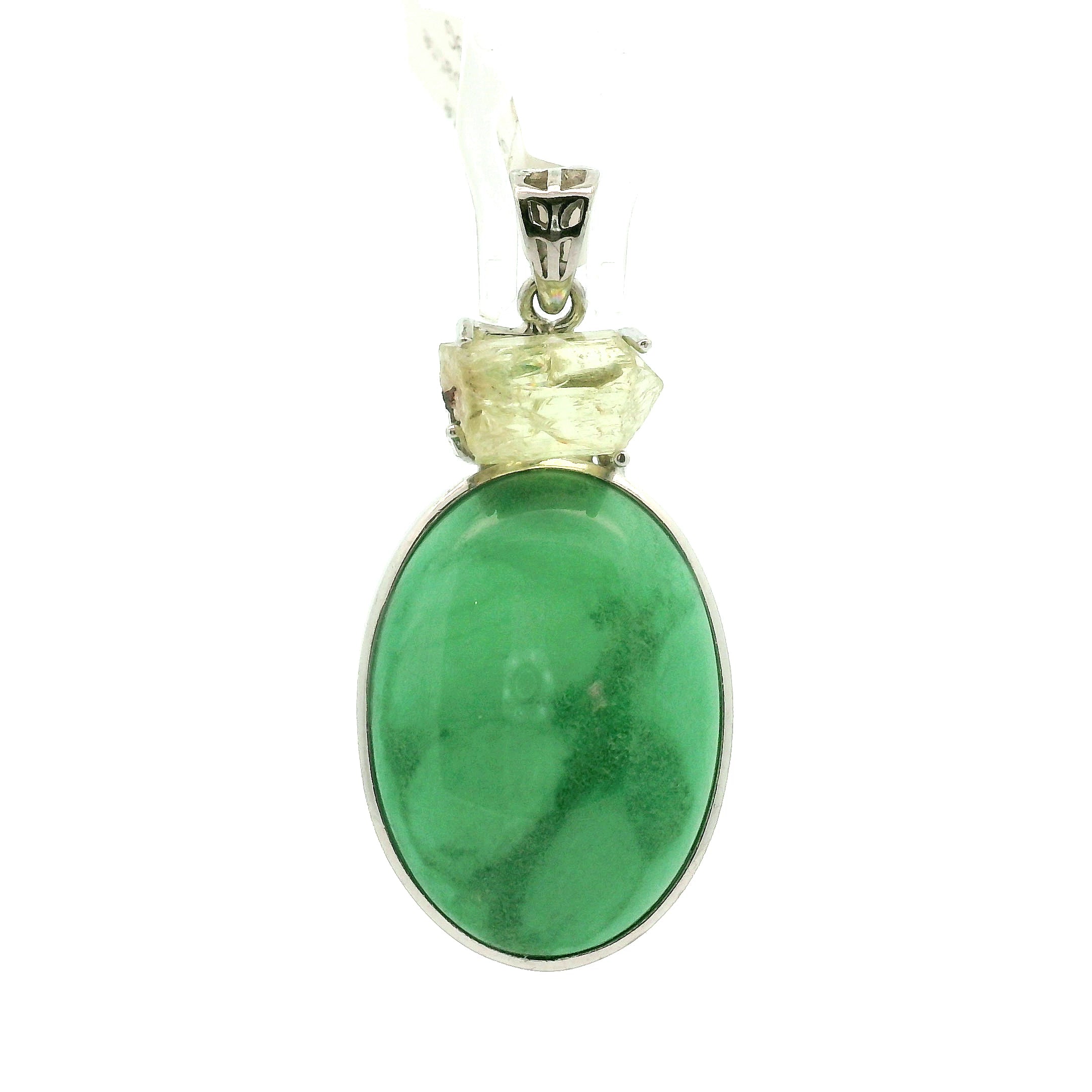 Variscite with Golden Yellow Apatite .925 Silver for Emotional Healing, Joy, Love and Prosperity