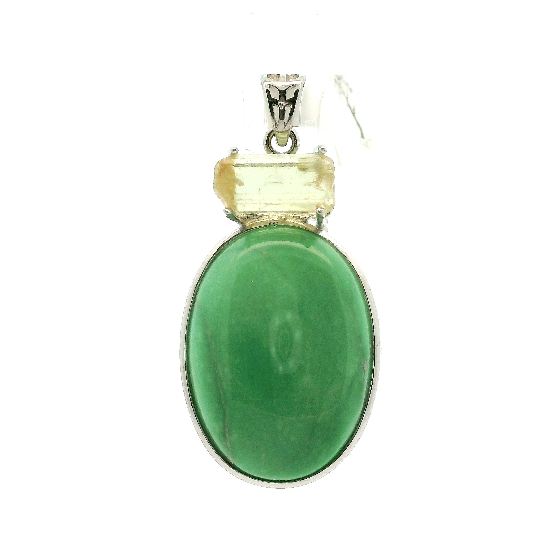 Variscite with Golden Yellow Apatite .925 Silver for Emotional Healing, Joy, Love and Prosperity